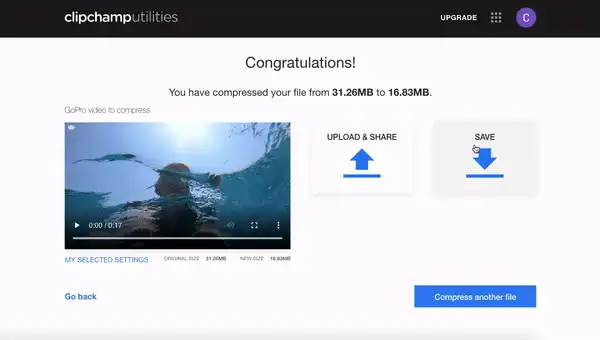 Save video-How to use an online GoPro video editor (Mac and PC)-Clipchamp blog