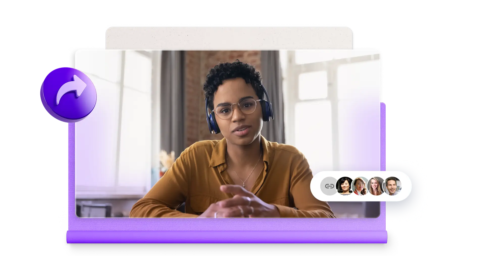 Abstract of sharing functions in Clipchamp video editor.