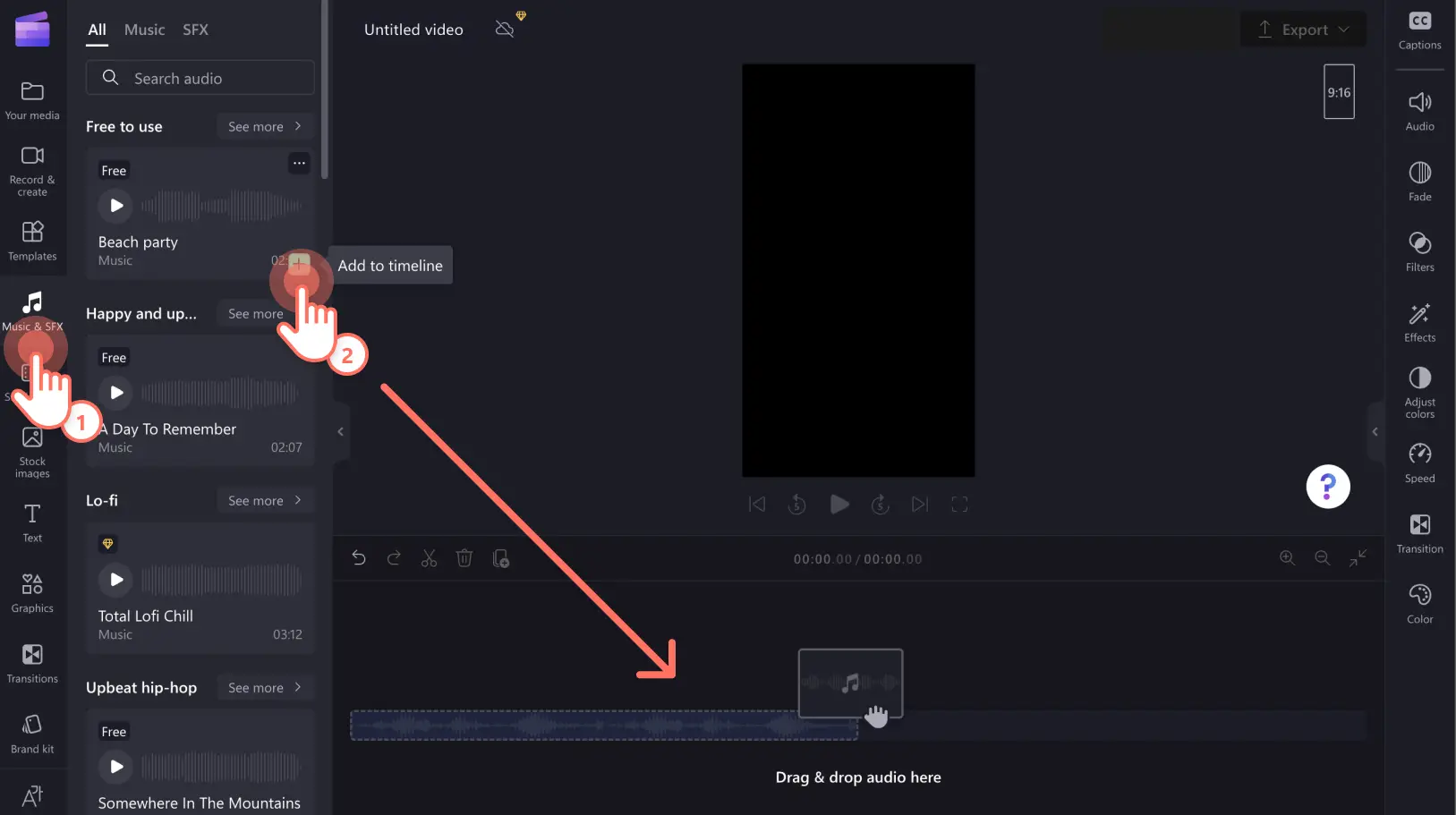 Passaggio 3: Aggiungi musica di archivio esente da diritti d’autore alla storia di Facebook