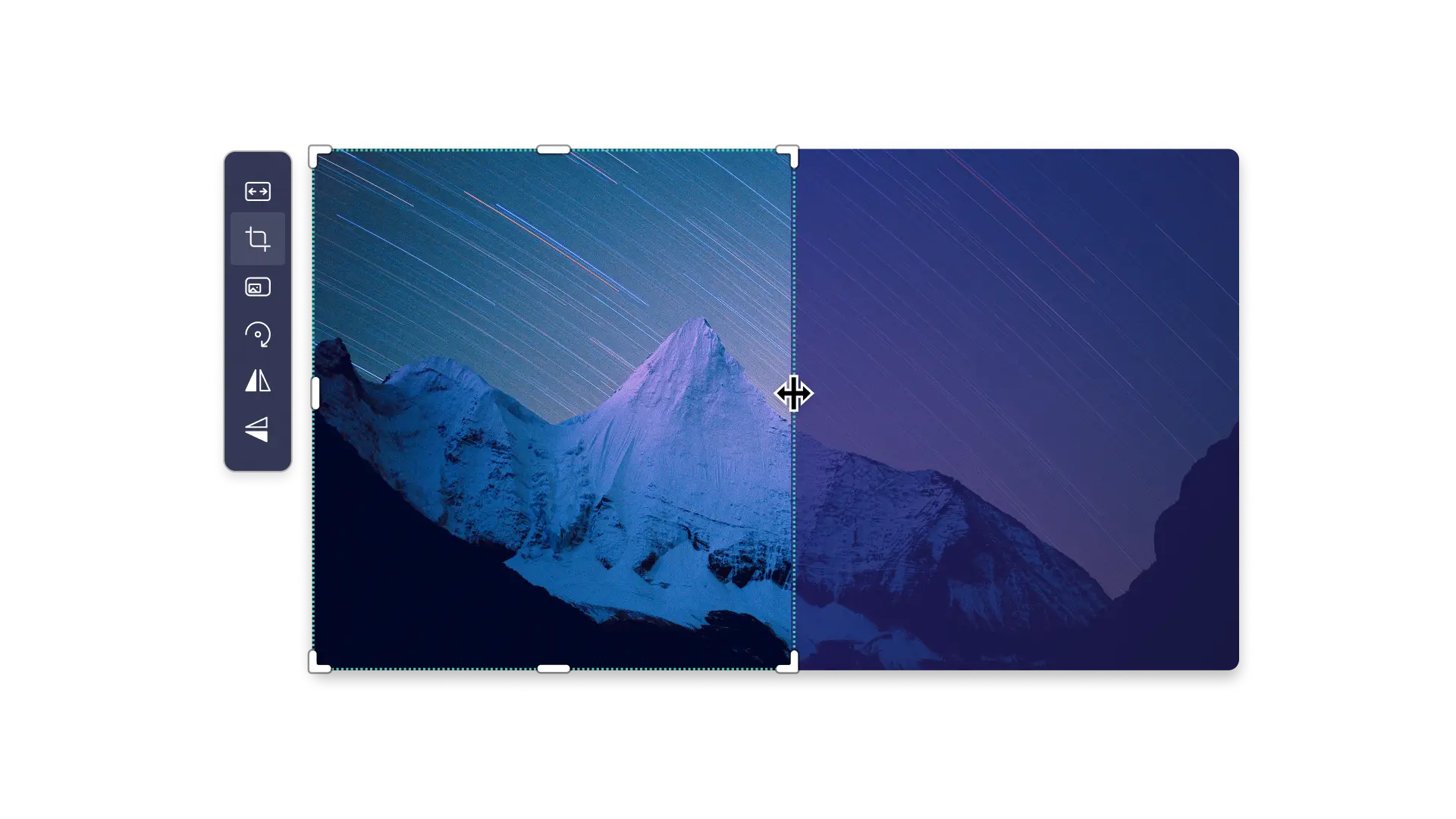 Using the resize video button with the floating toolbar in Clipchamp