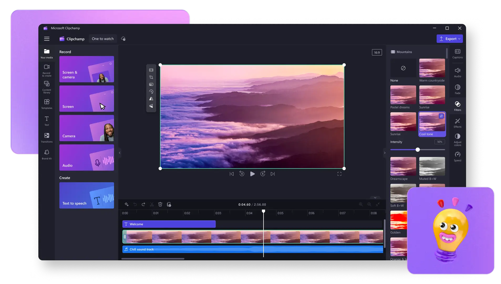 An image of a user editing a video in Clipchamp.