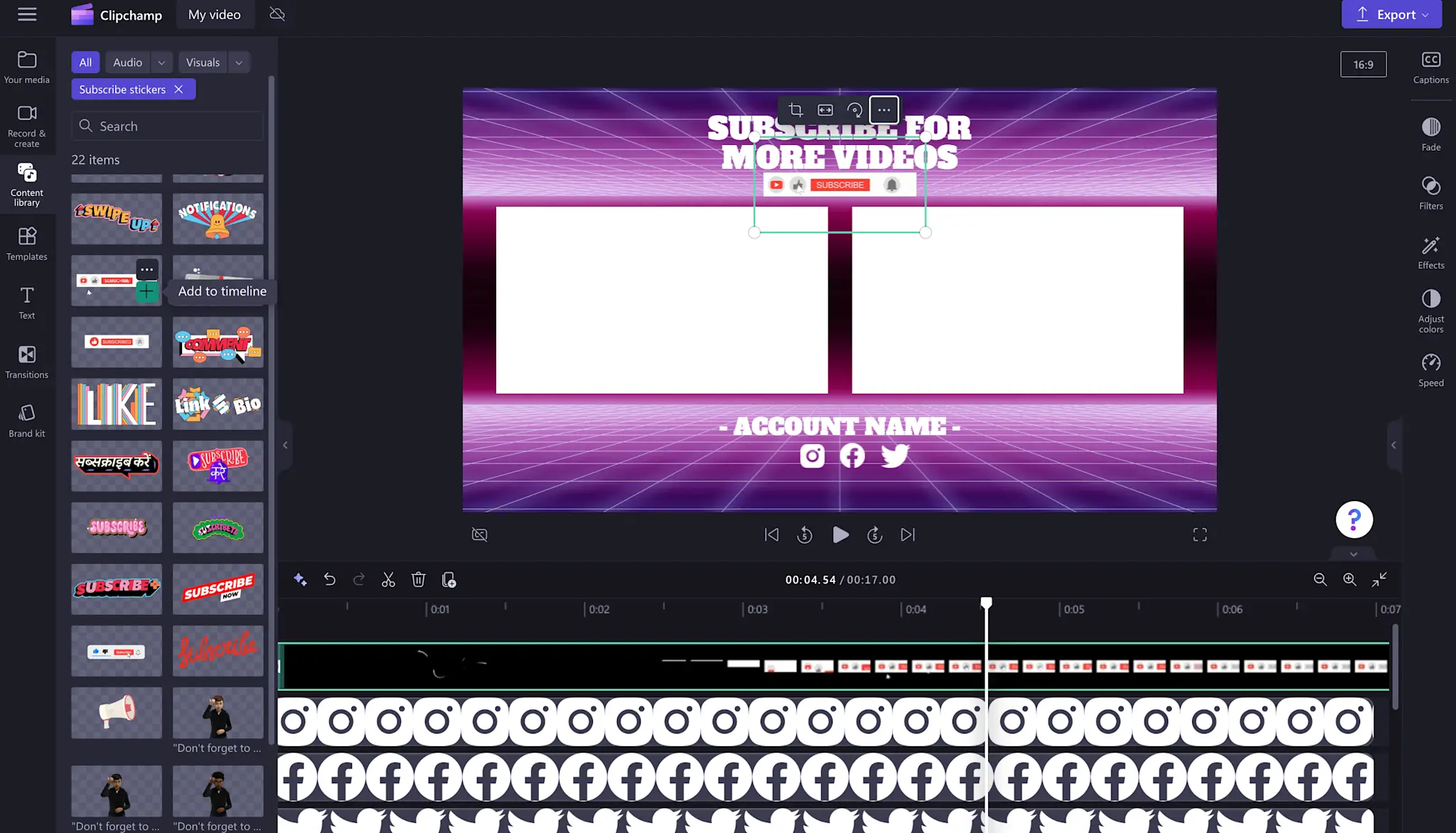 Añadir adhesivos a outros de YouTube