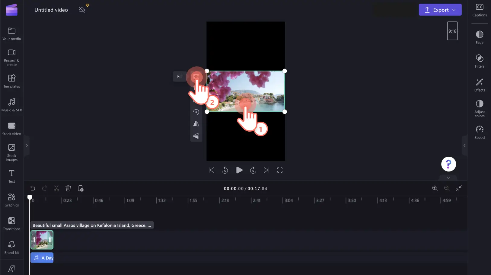 Passaggio 5. Ridimensiona video in Clipchamp