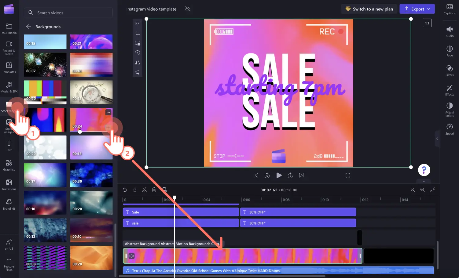 Instagram template - step 5