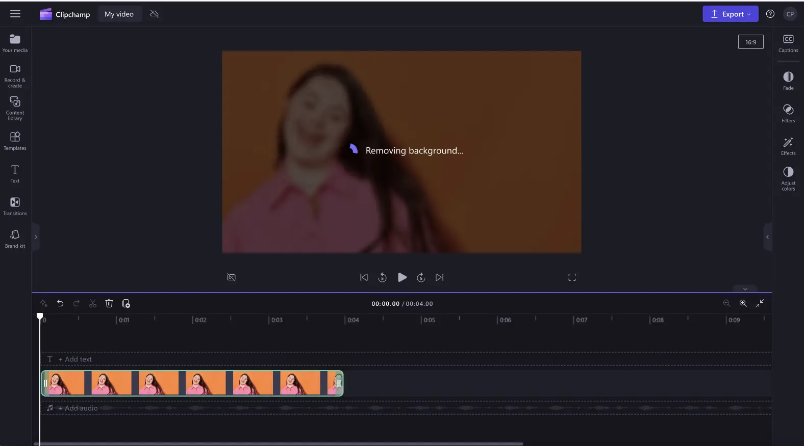 An image of a user waiting for their image background to load.