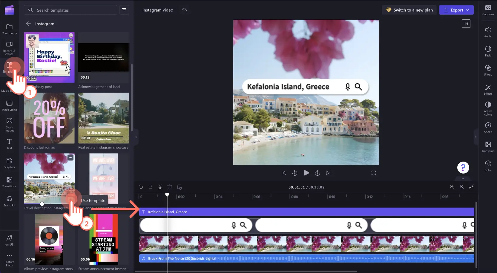 Video Instagram - langkah 1