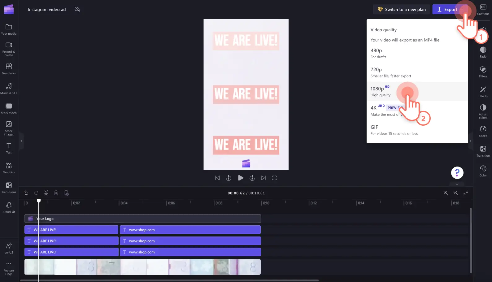 Instagram-Videoanzeigen – Schritt 3