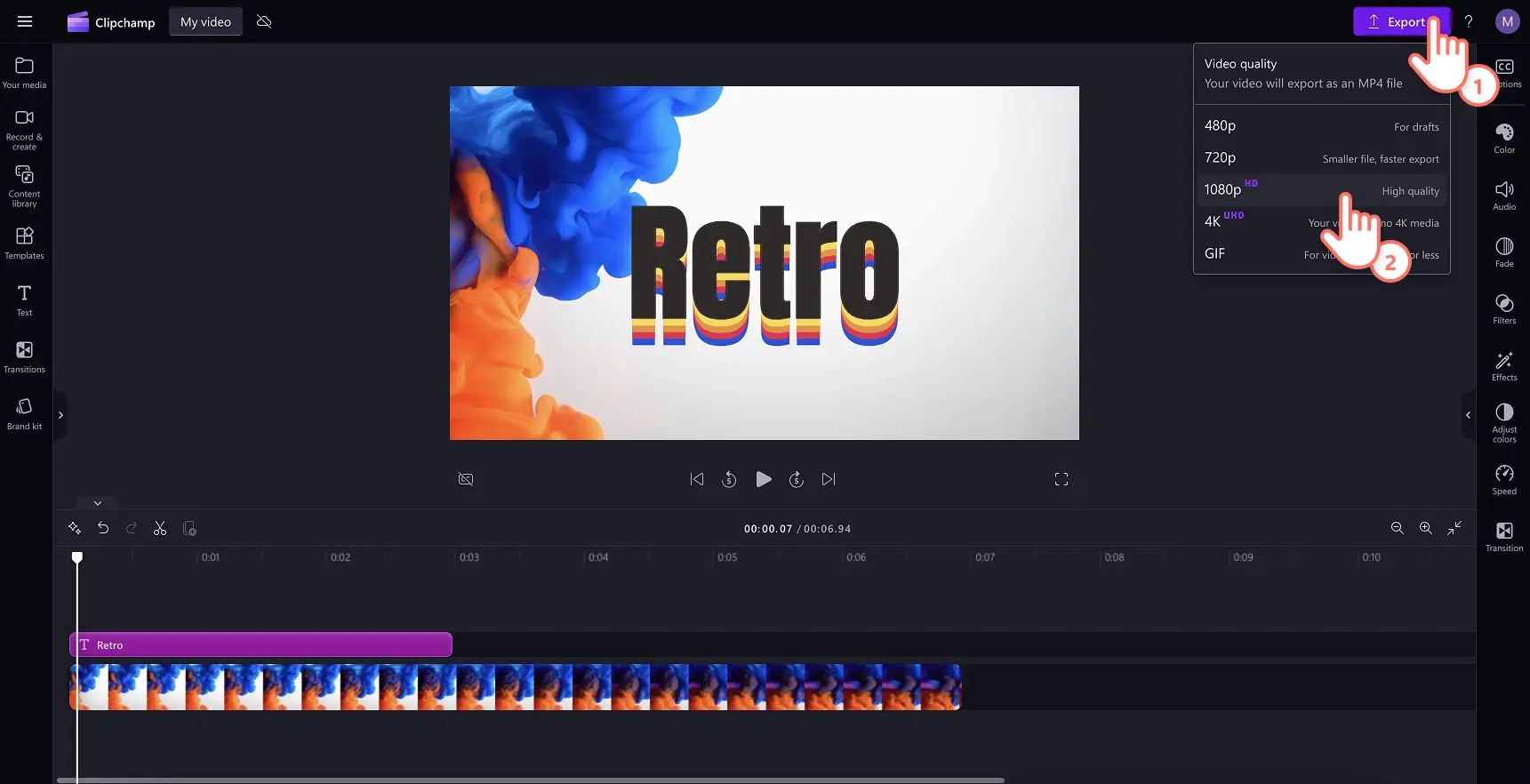 Käyttäjä tallentamassa tekstiä sisältävää videota.