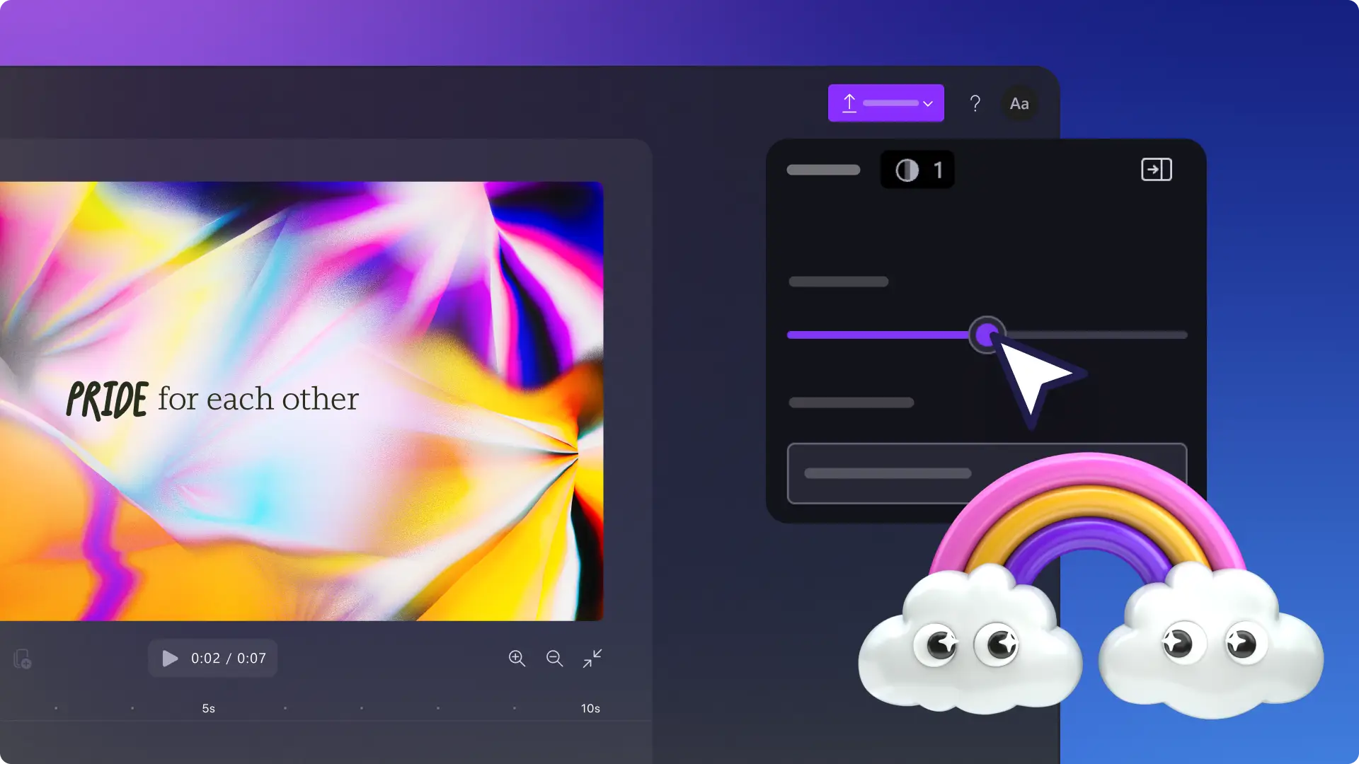 Clipchamp 動画エディターを使用してプライド月間動画を作成しているユーザー。