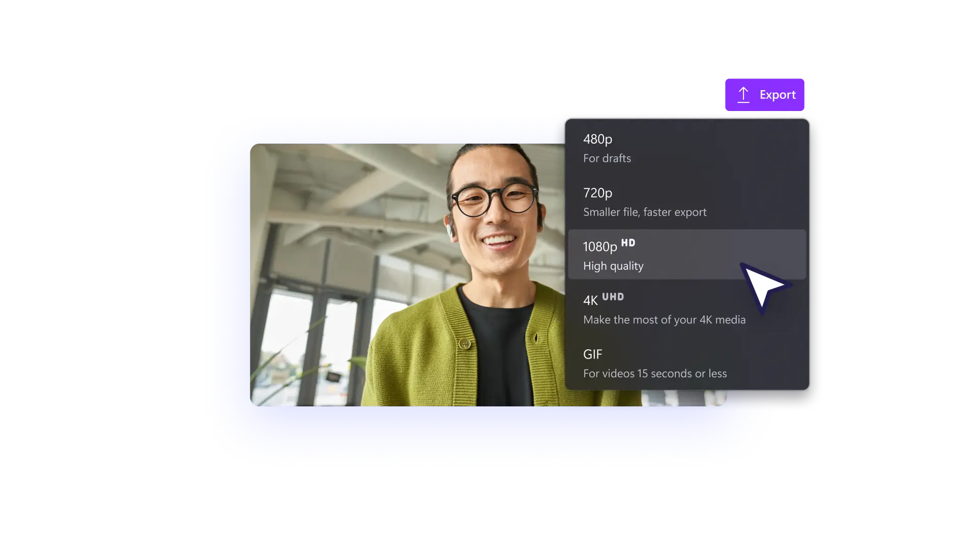 Save in HD in Clipchamp