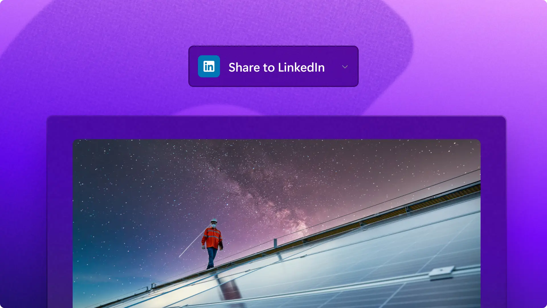 LinkedIn integration with Clipchamp thumbnail. 