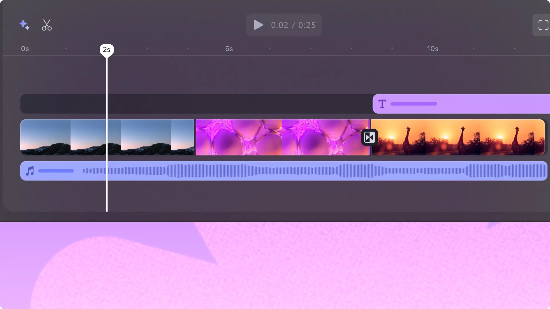 The multi-item editing function in Clipchamp.
