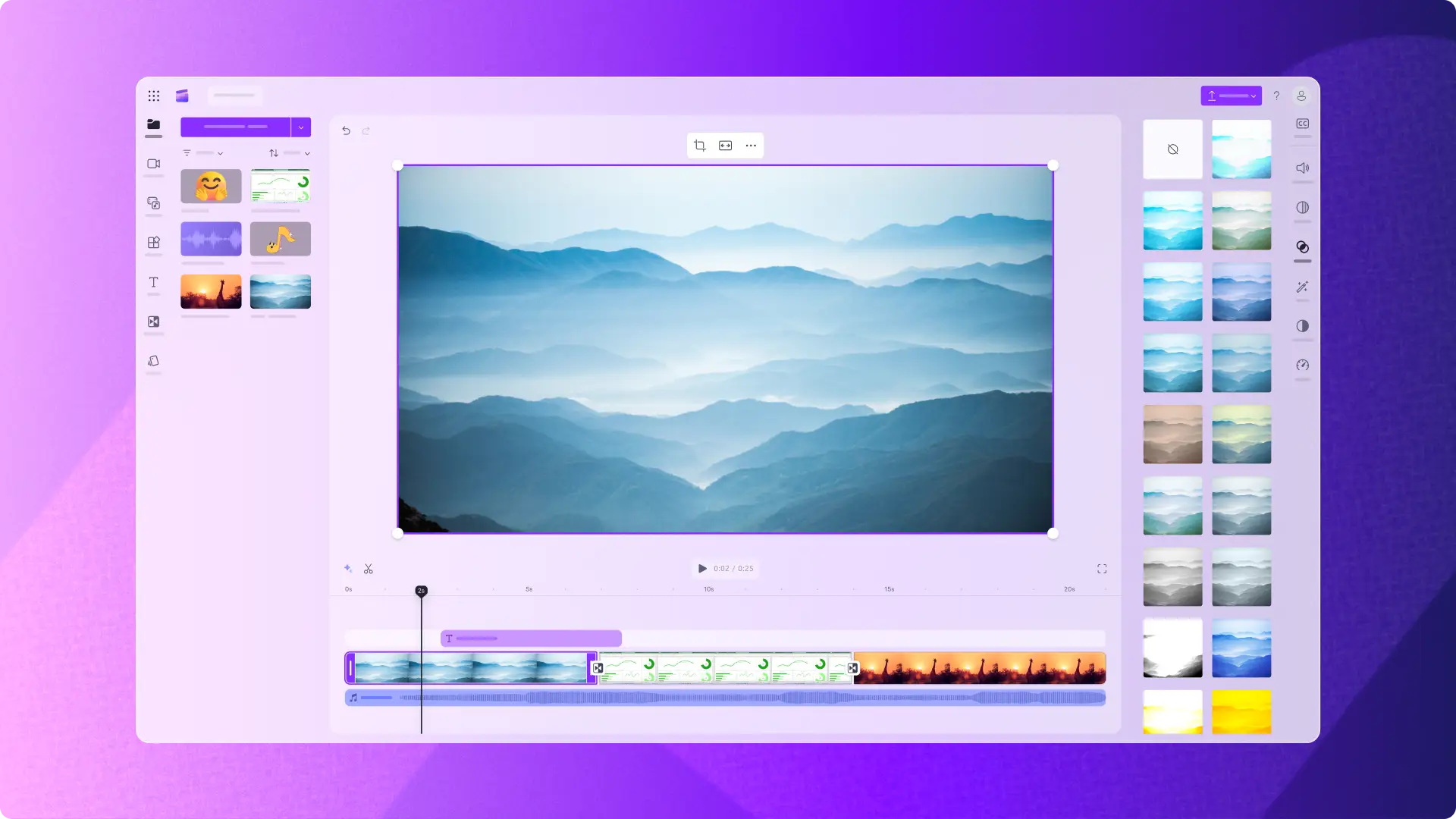 Un utilizator care parcurge interfața, funcțiile și instrumentele din editorul video Clipchamp.