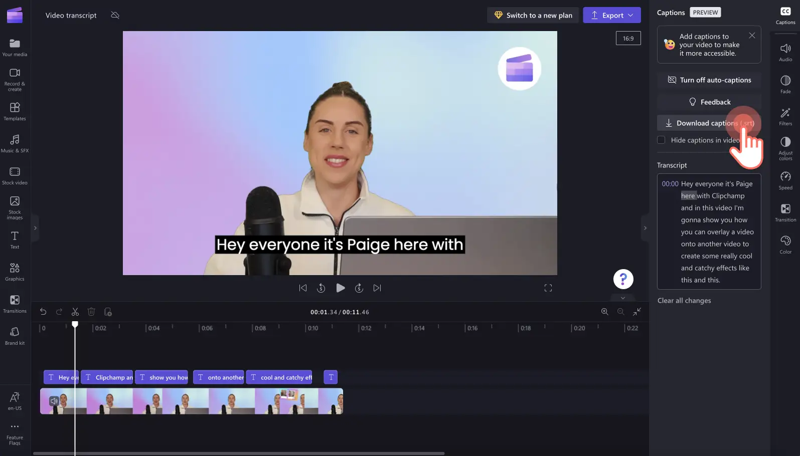 How to download a video transcript - 1