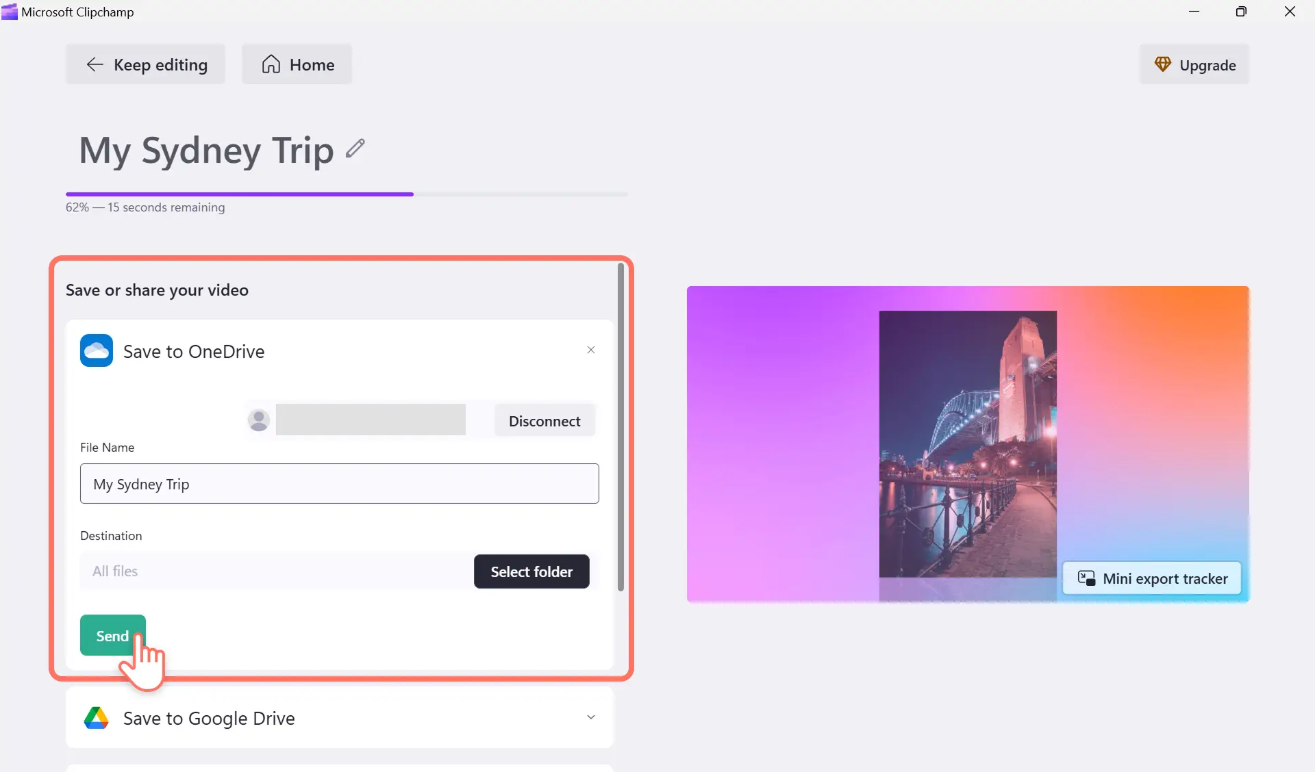 Export AI videos in Clipchamp