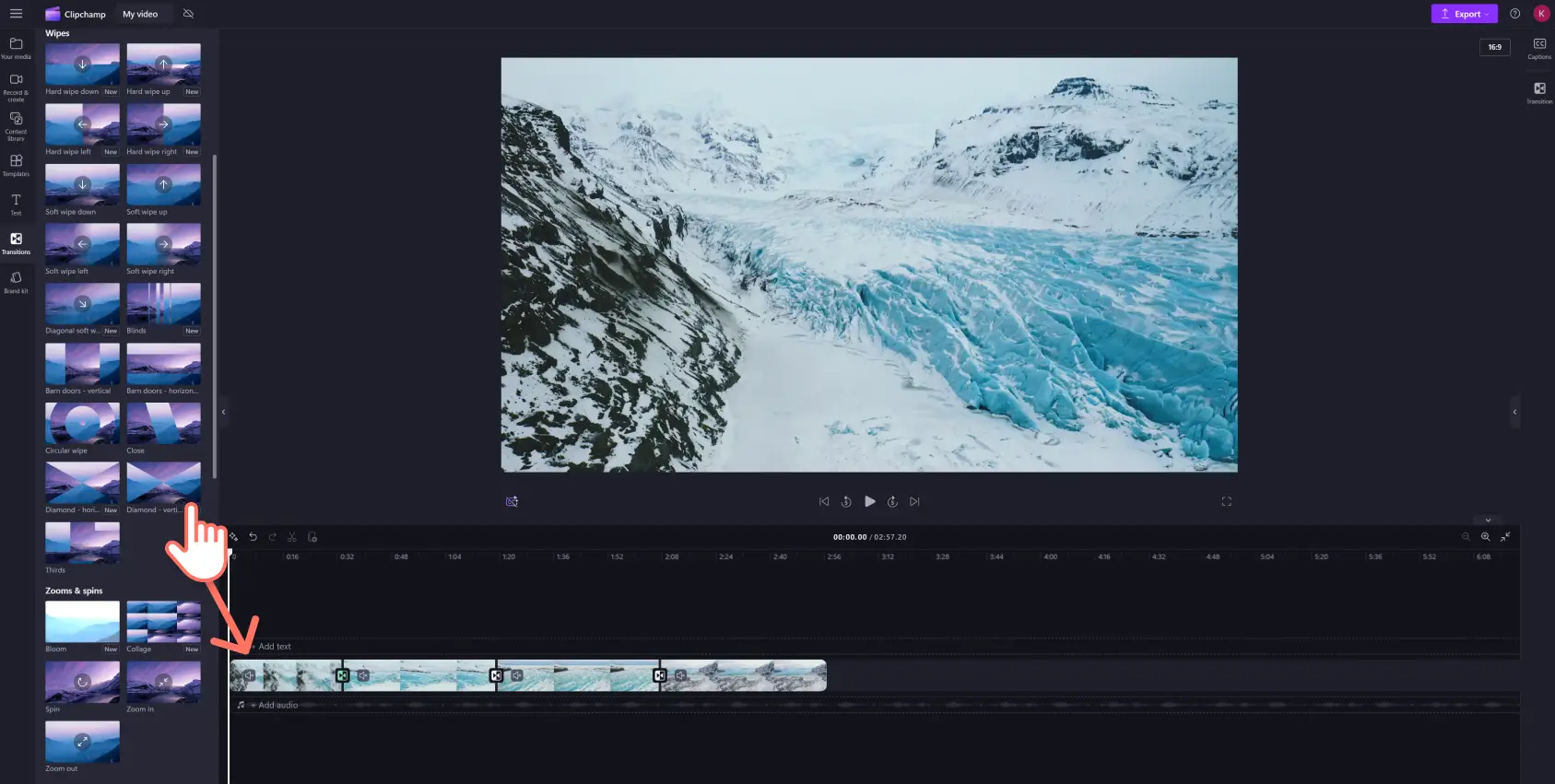 Menambahkan transisi kreatif pada klip video