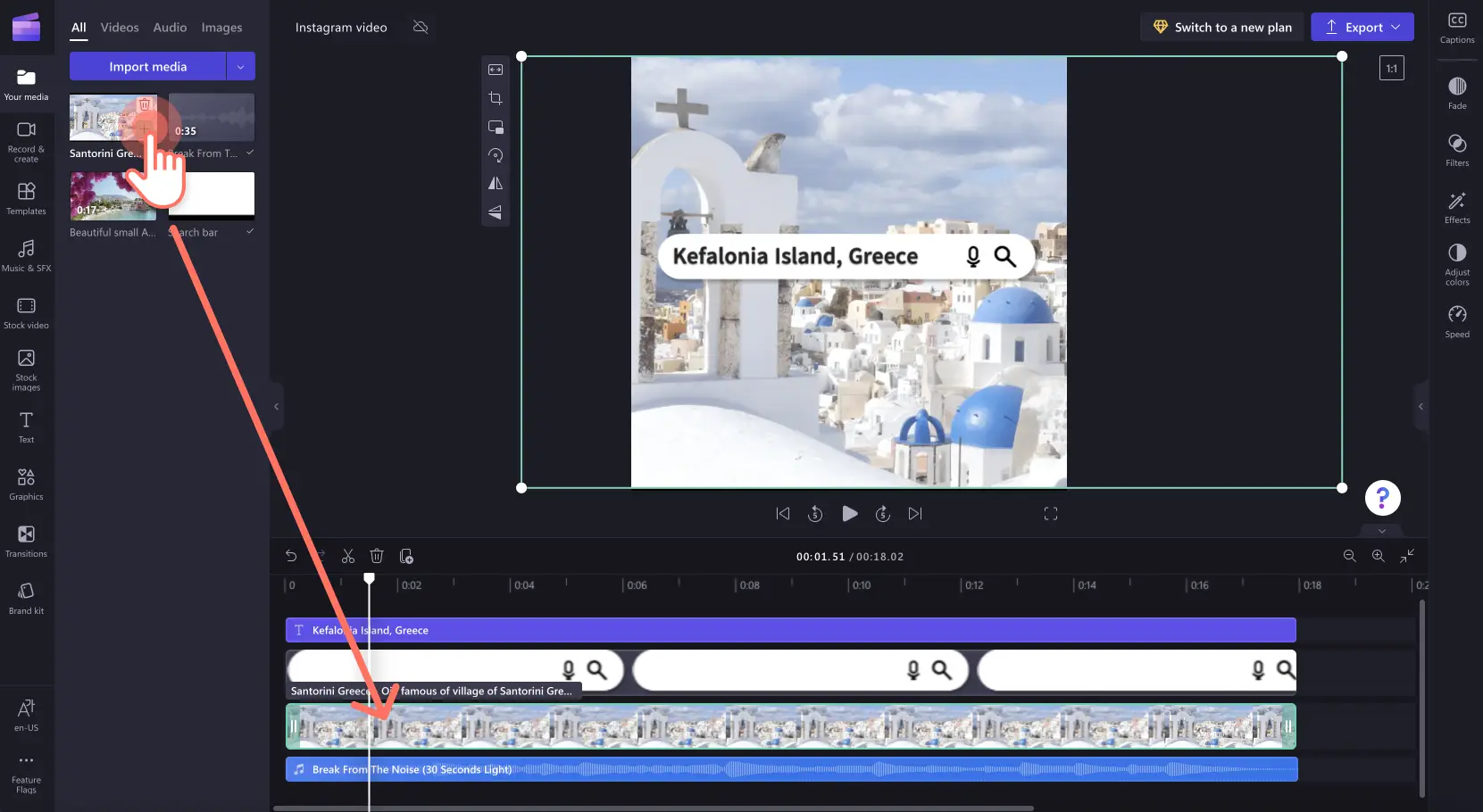 Video Instagram - langkah 2
