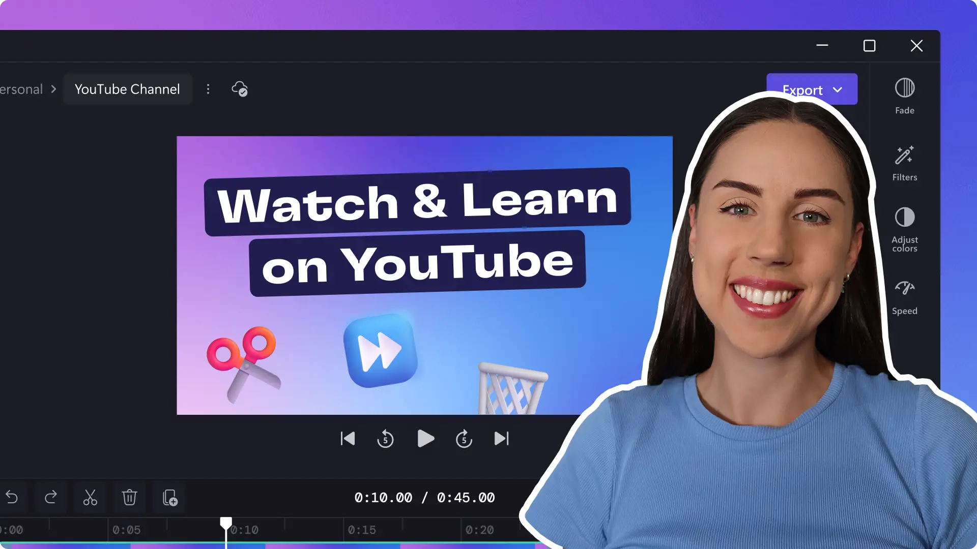 Канал Clipchamp в YouTube