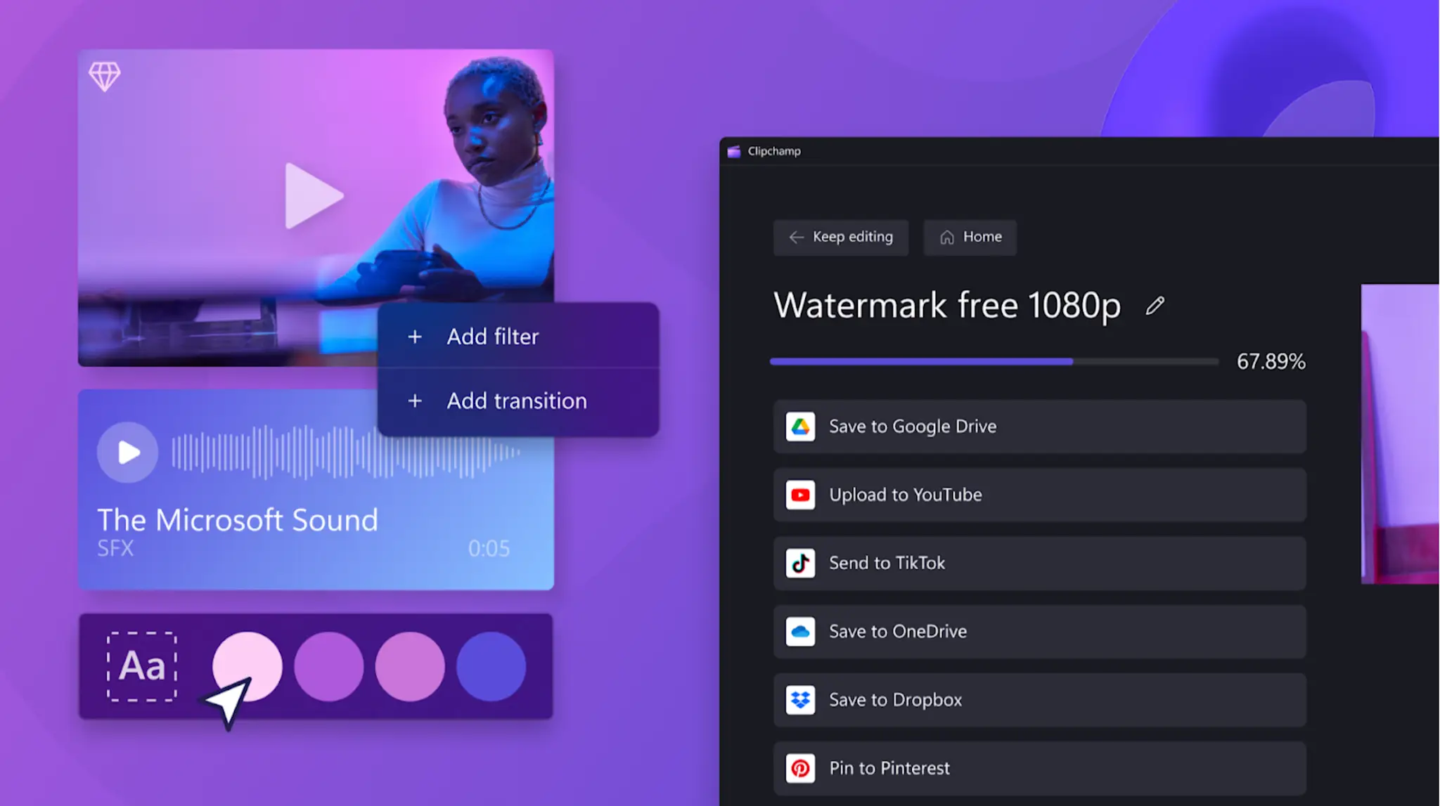 要素編集の Clipchamp 画像
