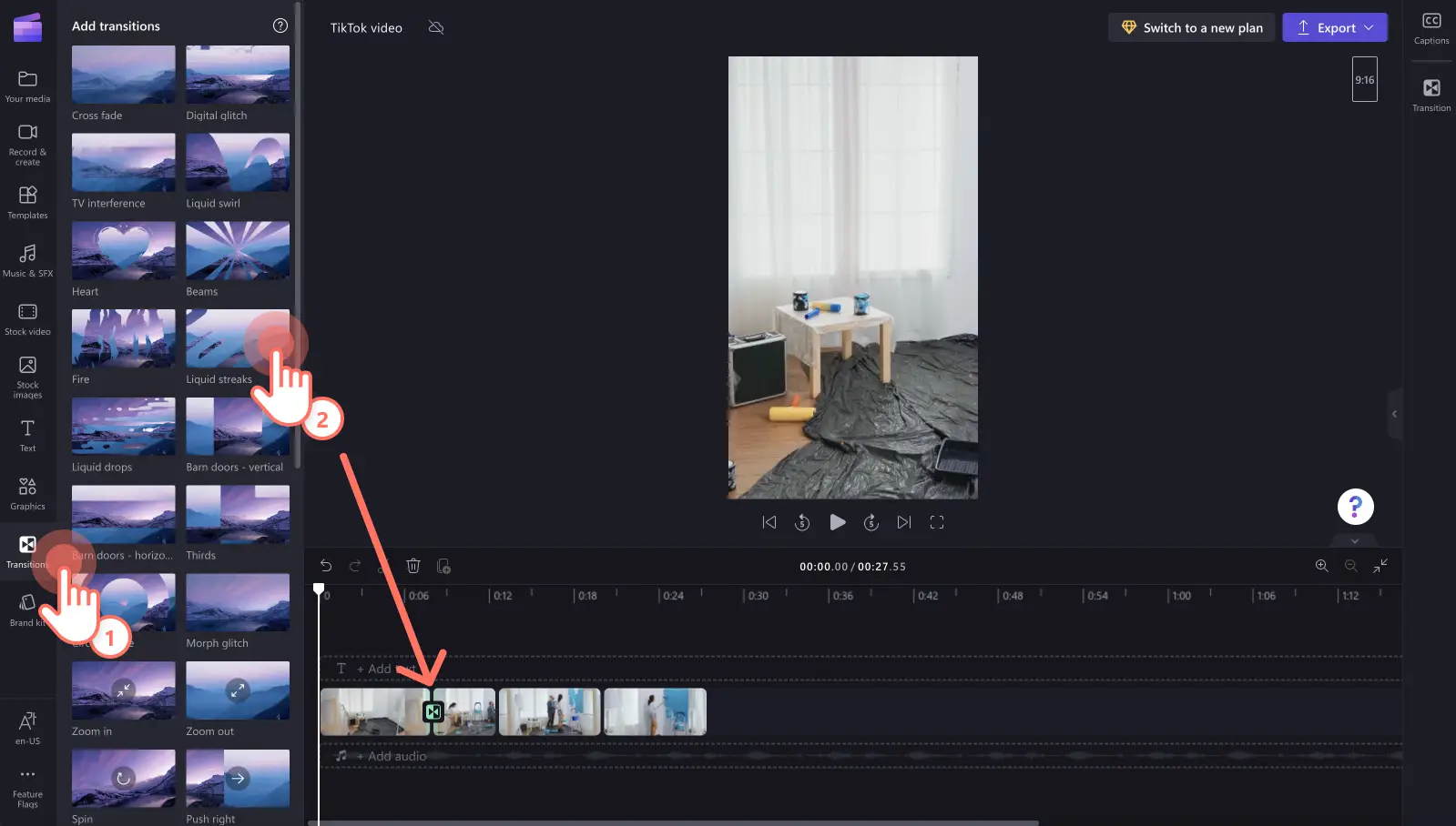 Jak utworzyć film na platformę TikTok za pomocą edytora wideo Clipchamp — krok 2.