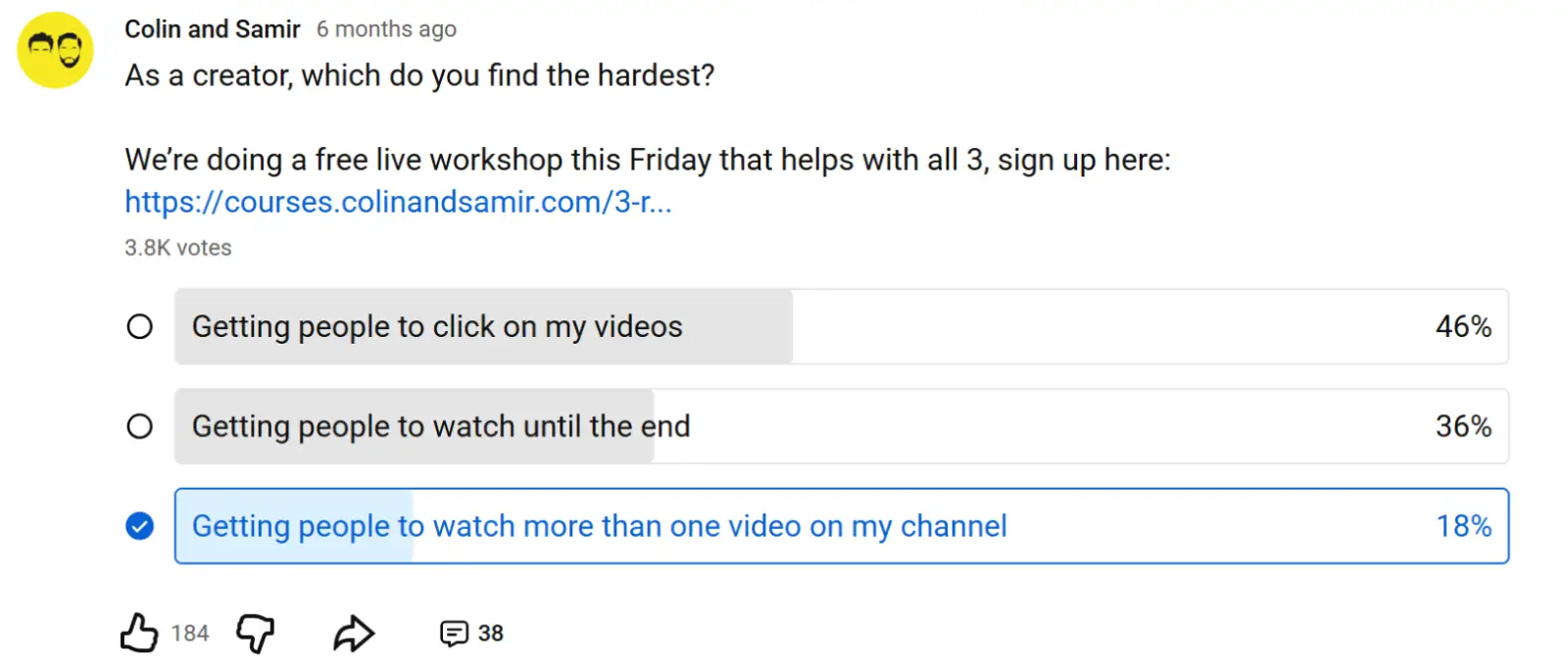 An image of YouTube polls.