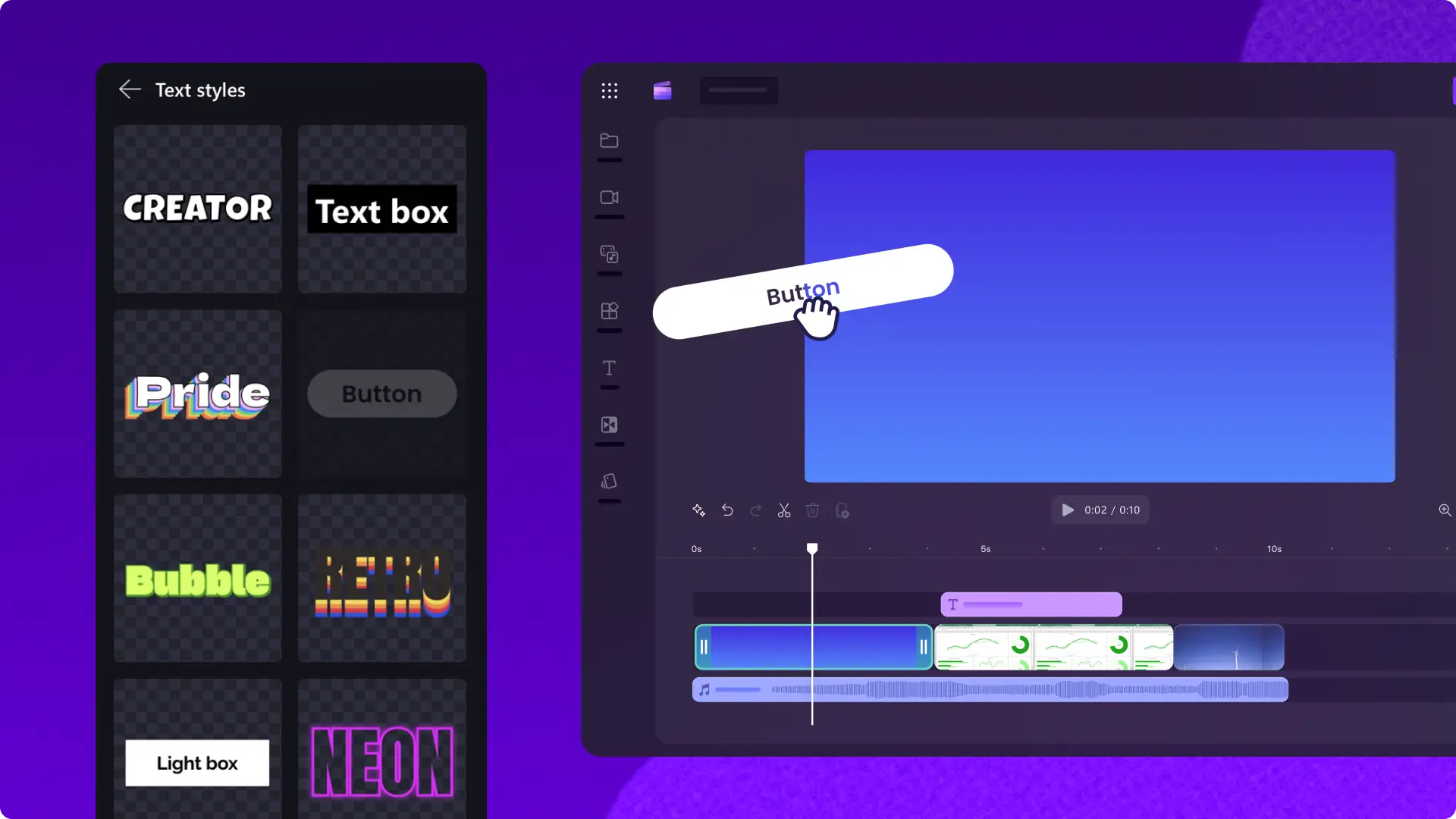 User adding text to video in Clipchamp video editor