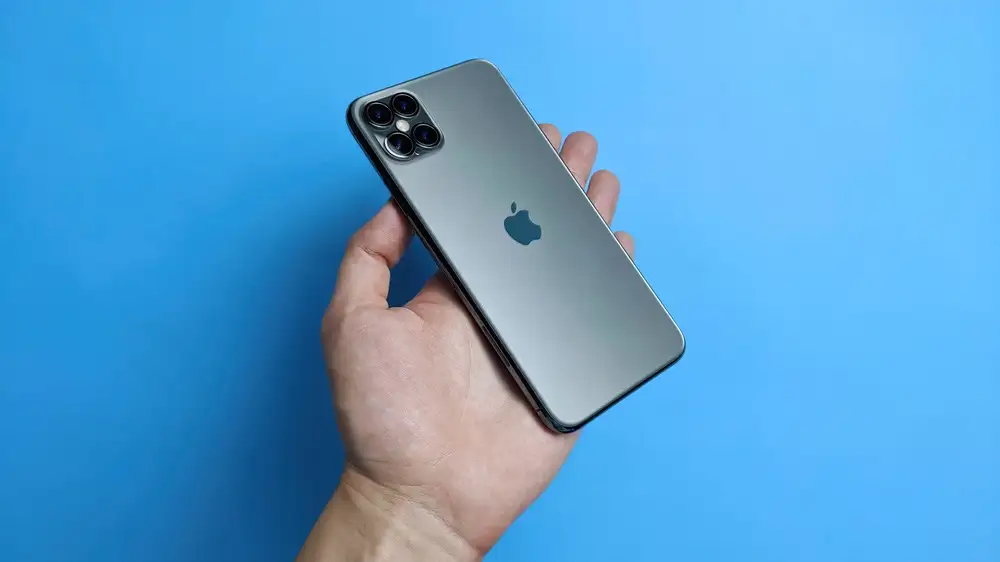 Moscow / Russia - 2020 June 20: Apple's iPhone 12 Pro. Concept quad camera
