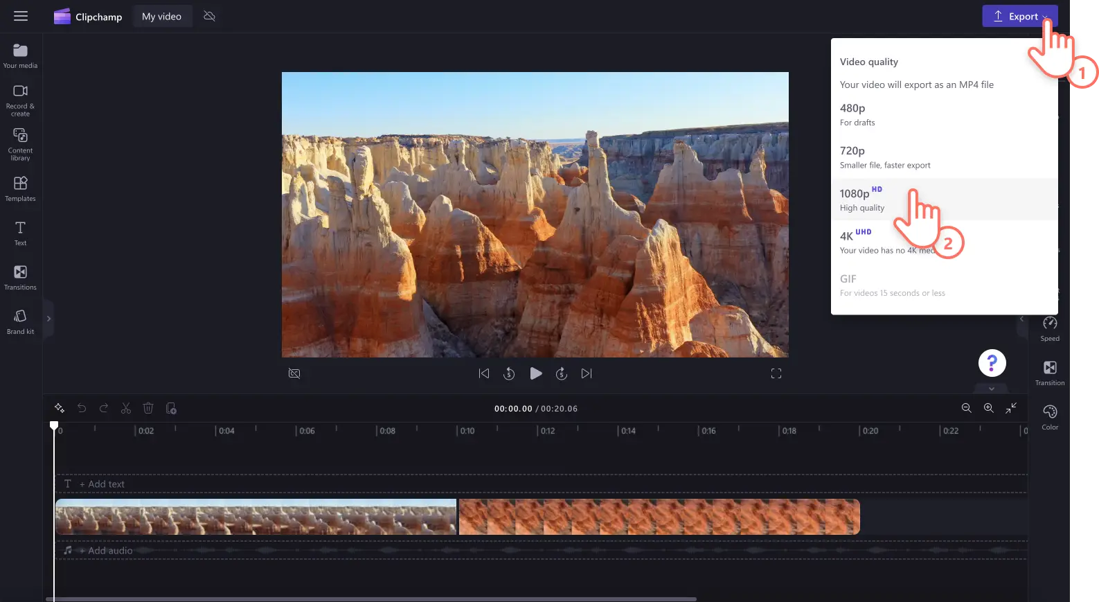 Gambar pengguna menyimpan video dalam resolusi 1080p.