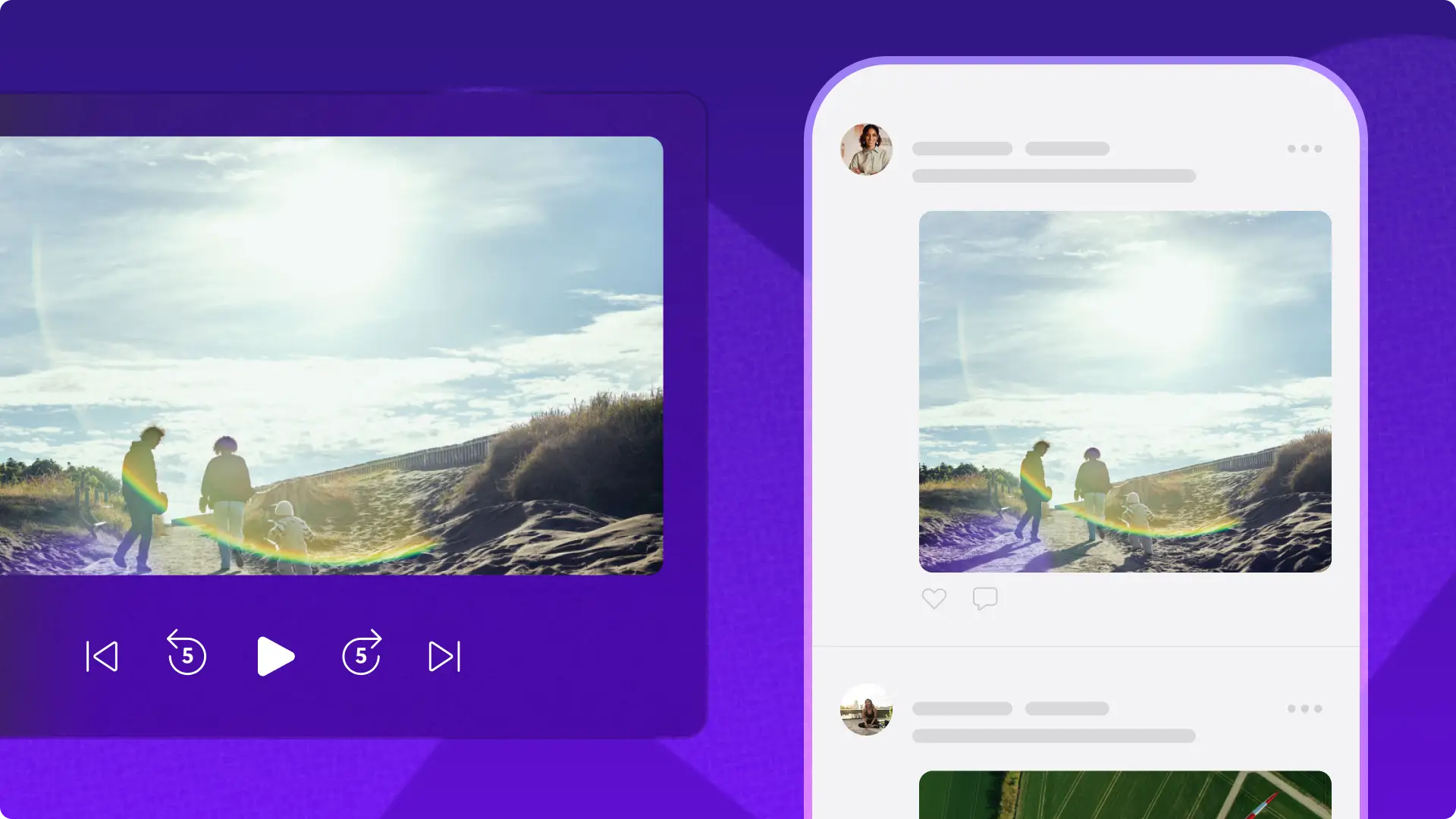 ユーザーが Clipchamp でソーシャル メディア動画を作成し、Twitter X プラットフォームに投稿しています。