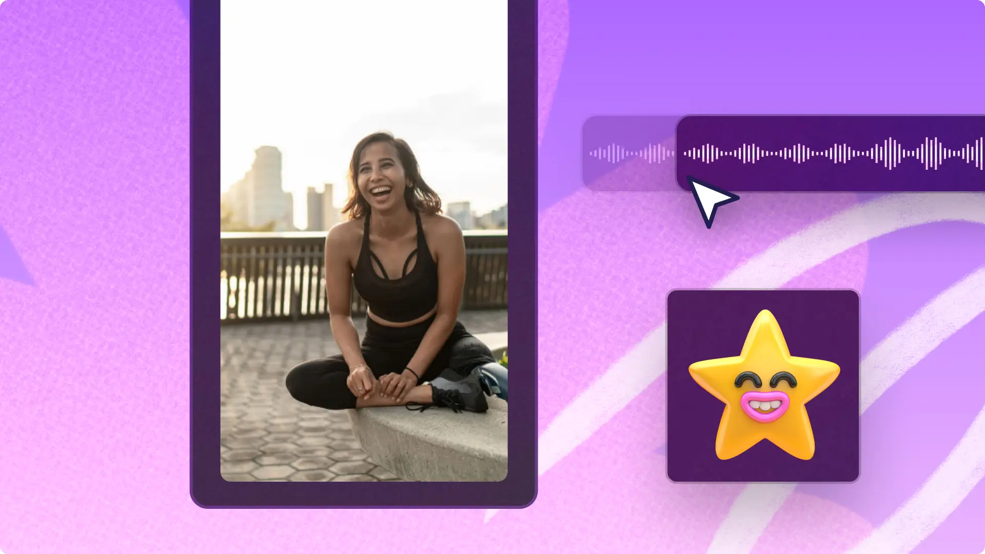 Et bilde av lyd som trimmes i Clipchamp