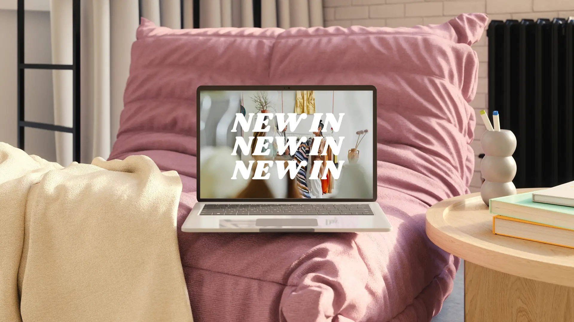 Et billede af en kampagnevideo på en bærbar computer.