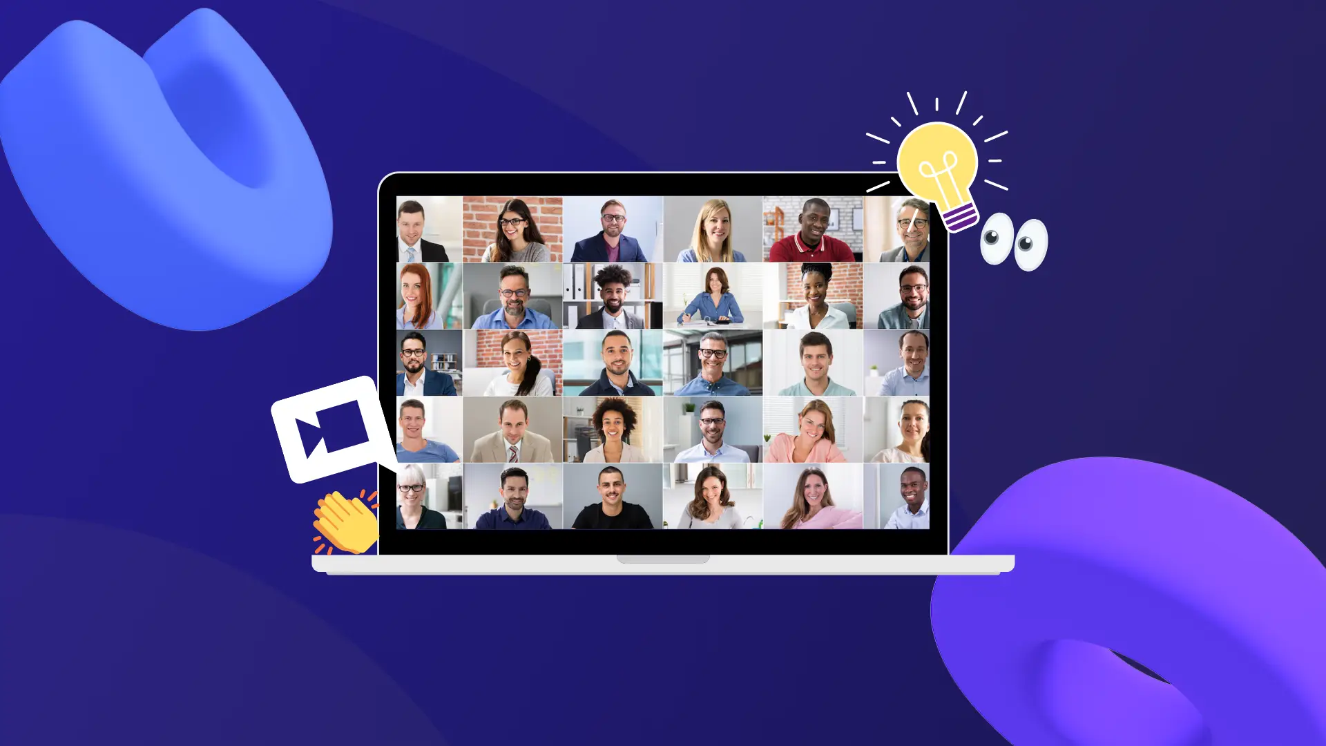 Video-Based Knowledge For Your Remote Teams conceptual image of virtual meeting
