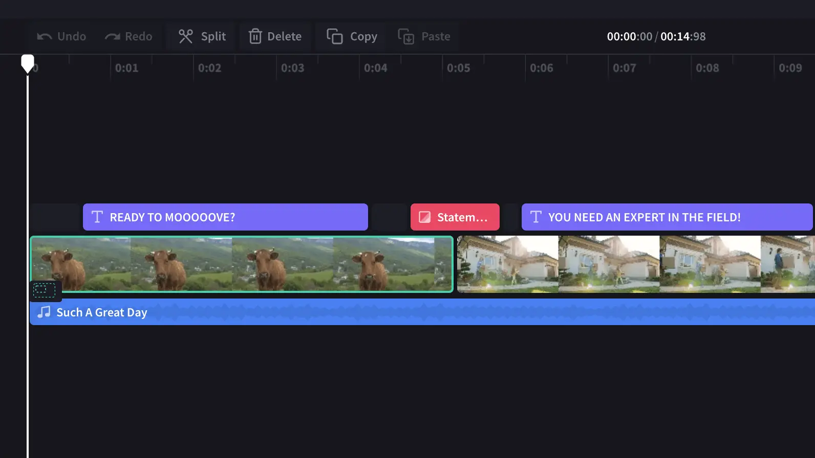 Clipchamp create delete unwanted footage