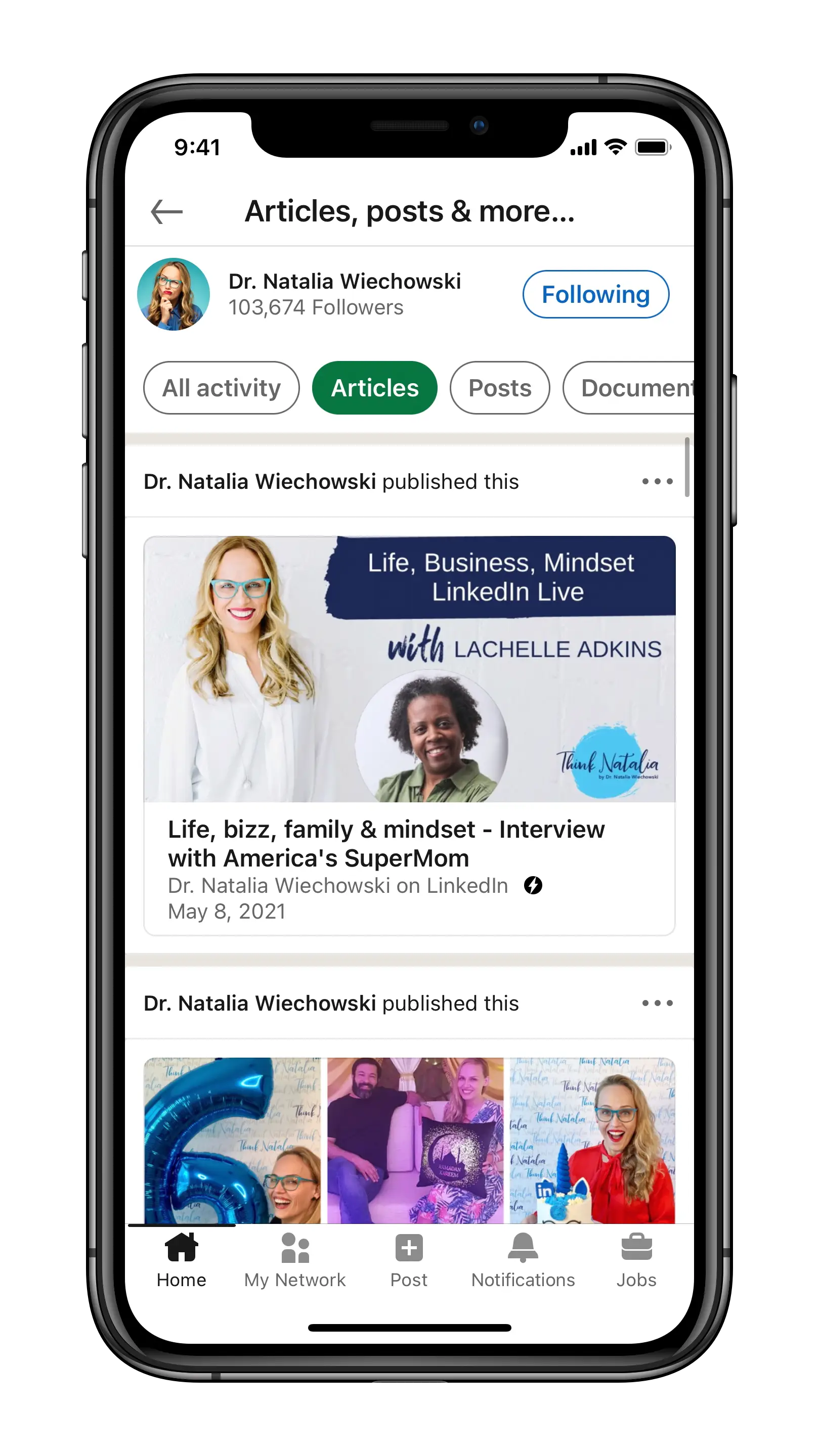 LinkedIn articles example