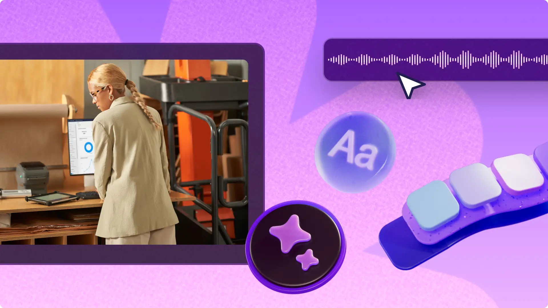 Abstract image of Ai powered video editing in Clipchamp