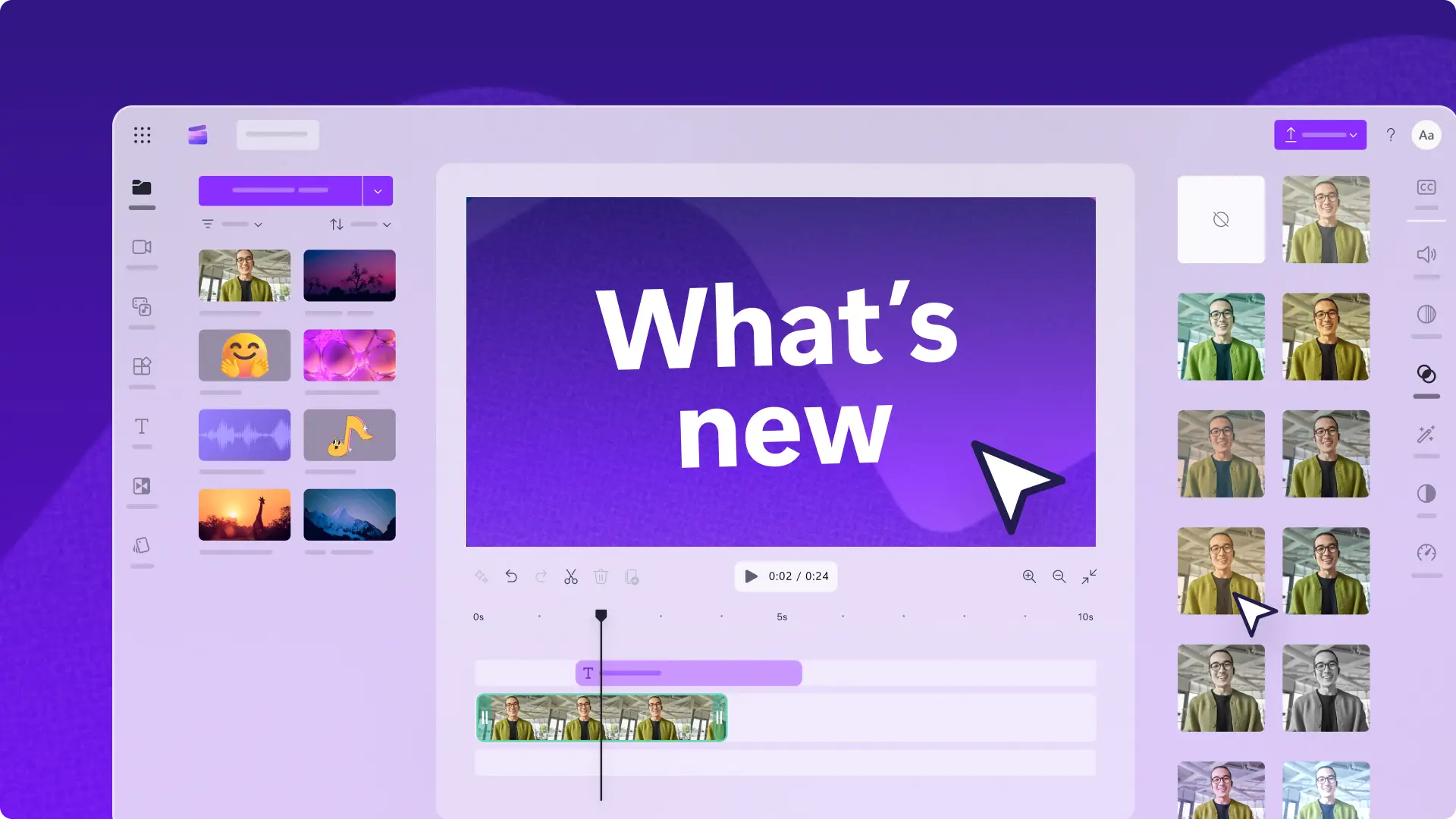 Imej editor video Clipchamp.