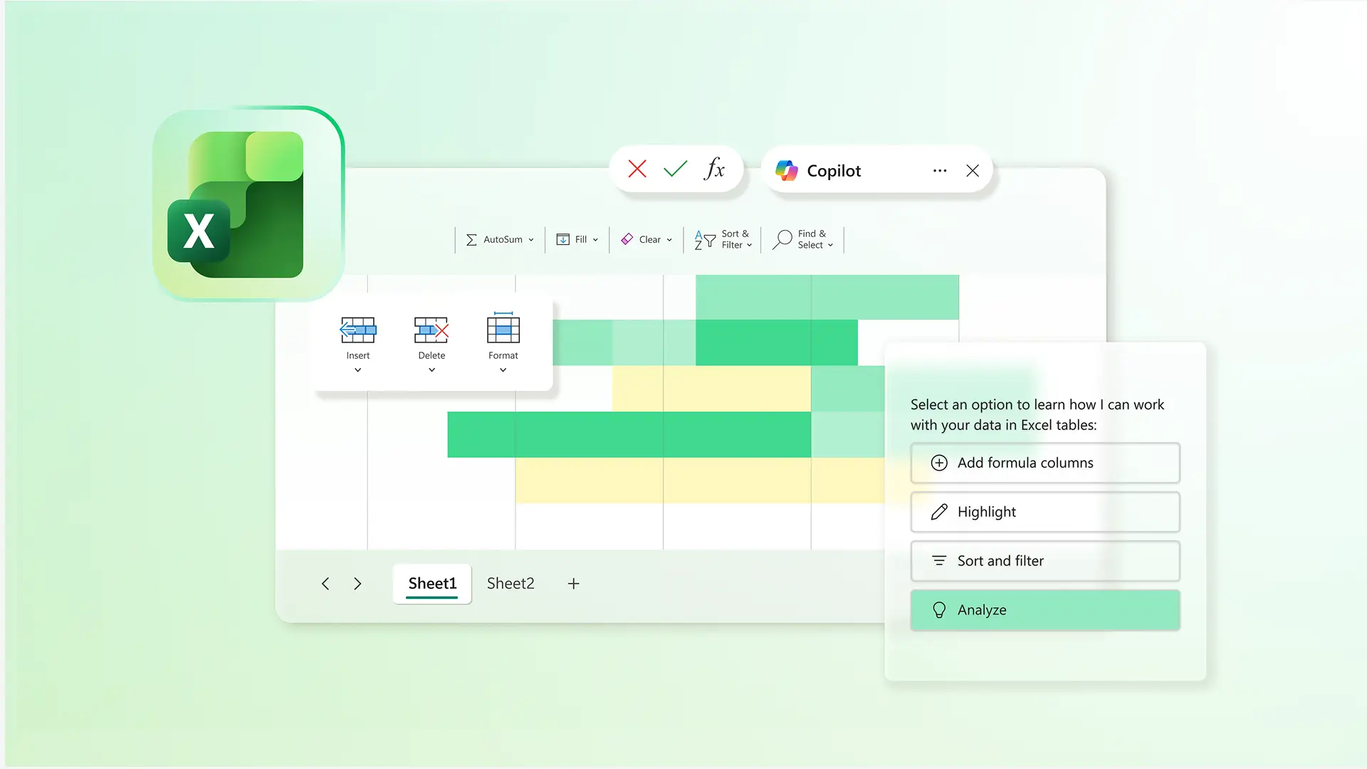 Refine charts and graphs with Copilot in Excel abstract image