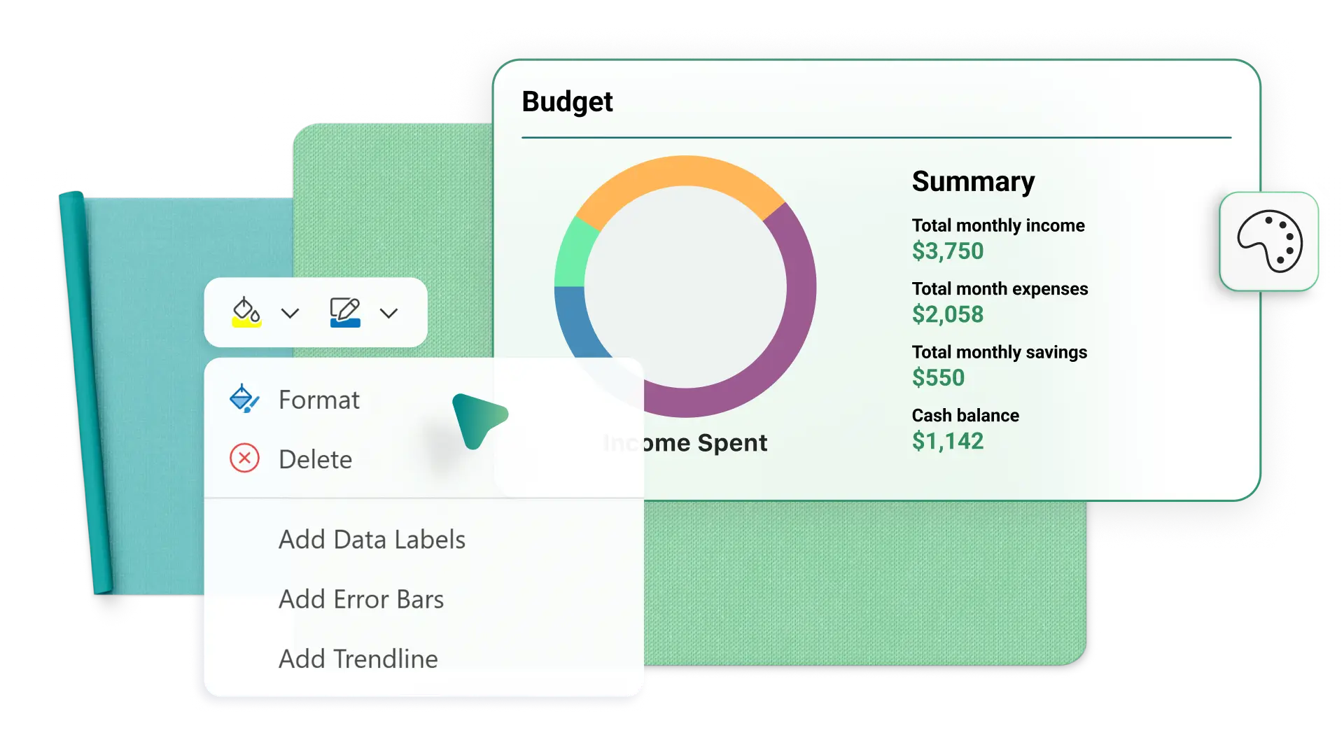 Format graphs and charts in Excel abstract image