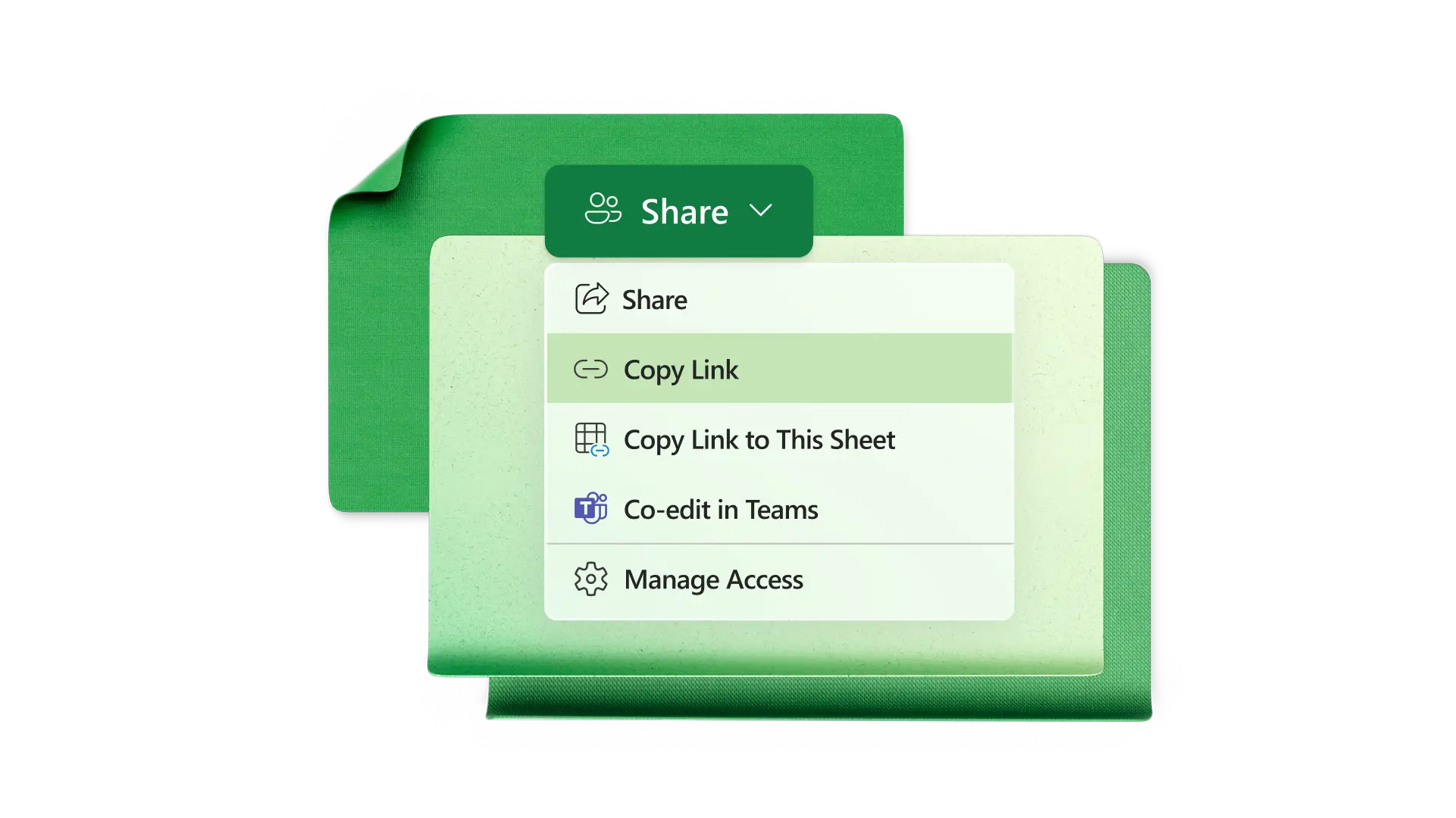 Abstract of sharing a spreadsheet in Excel.