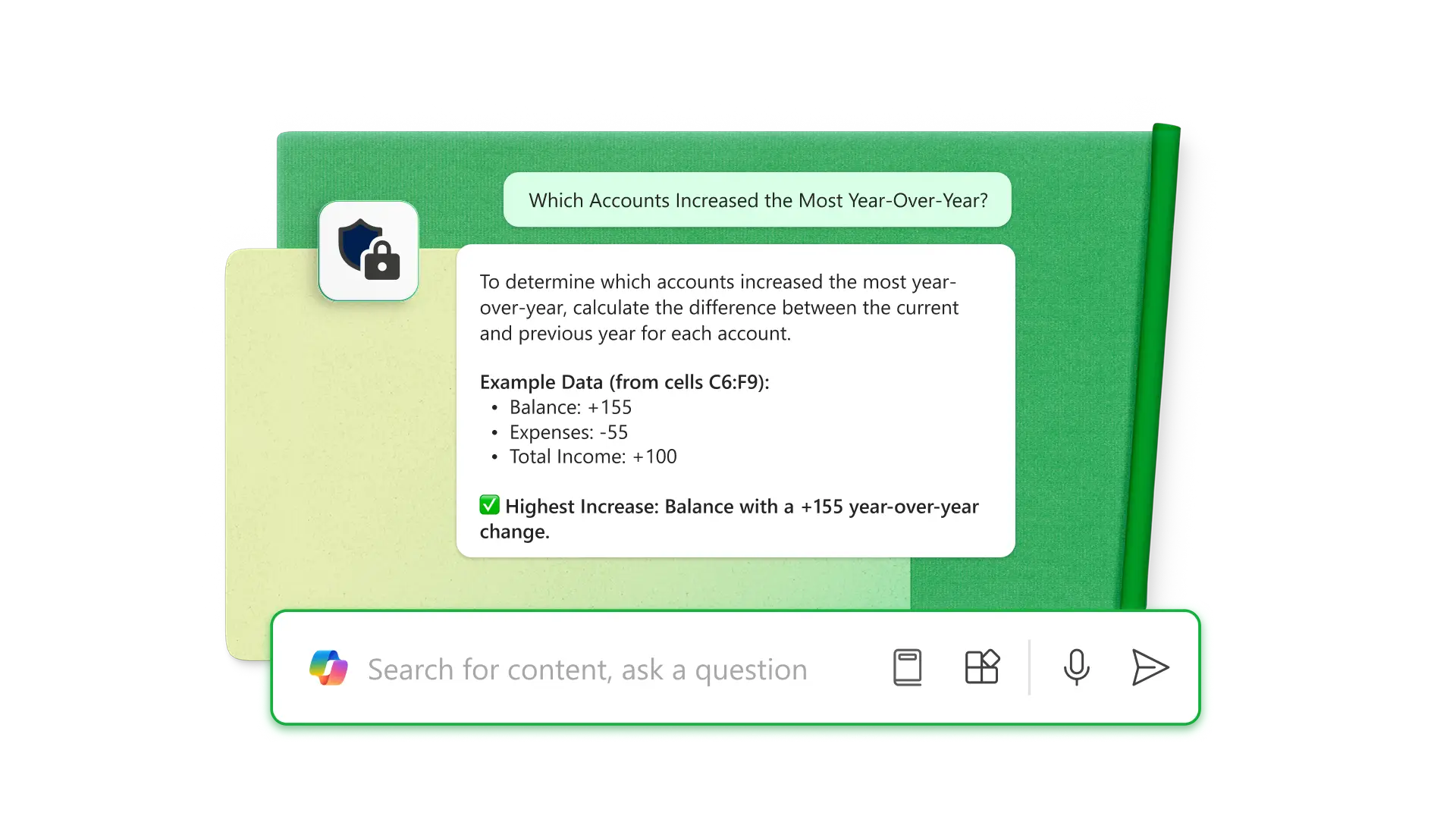 Copilot conversation with example data
