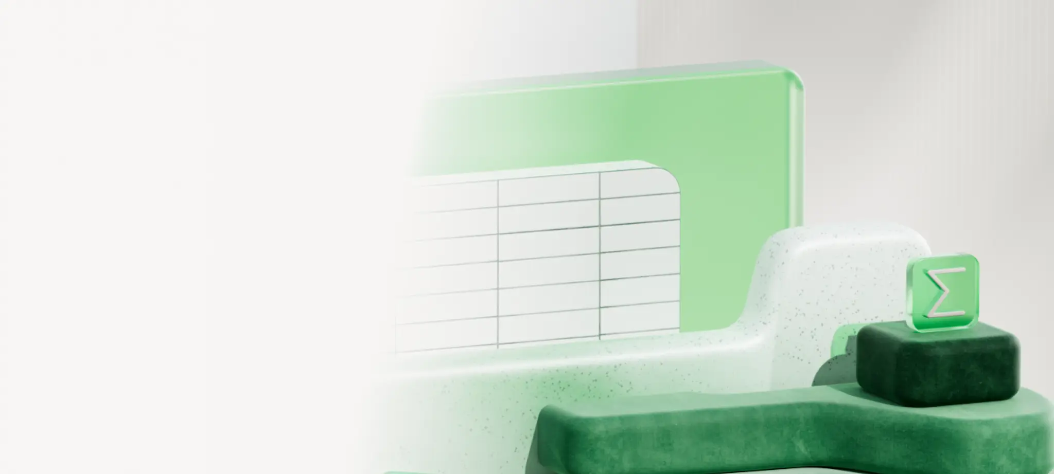 Microsoft Excel icon and spreadsheet with the text ‘Business budgets’ on a green gradient background.