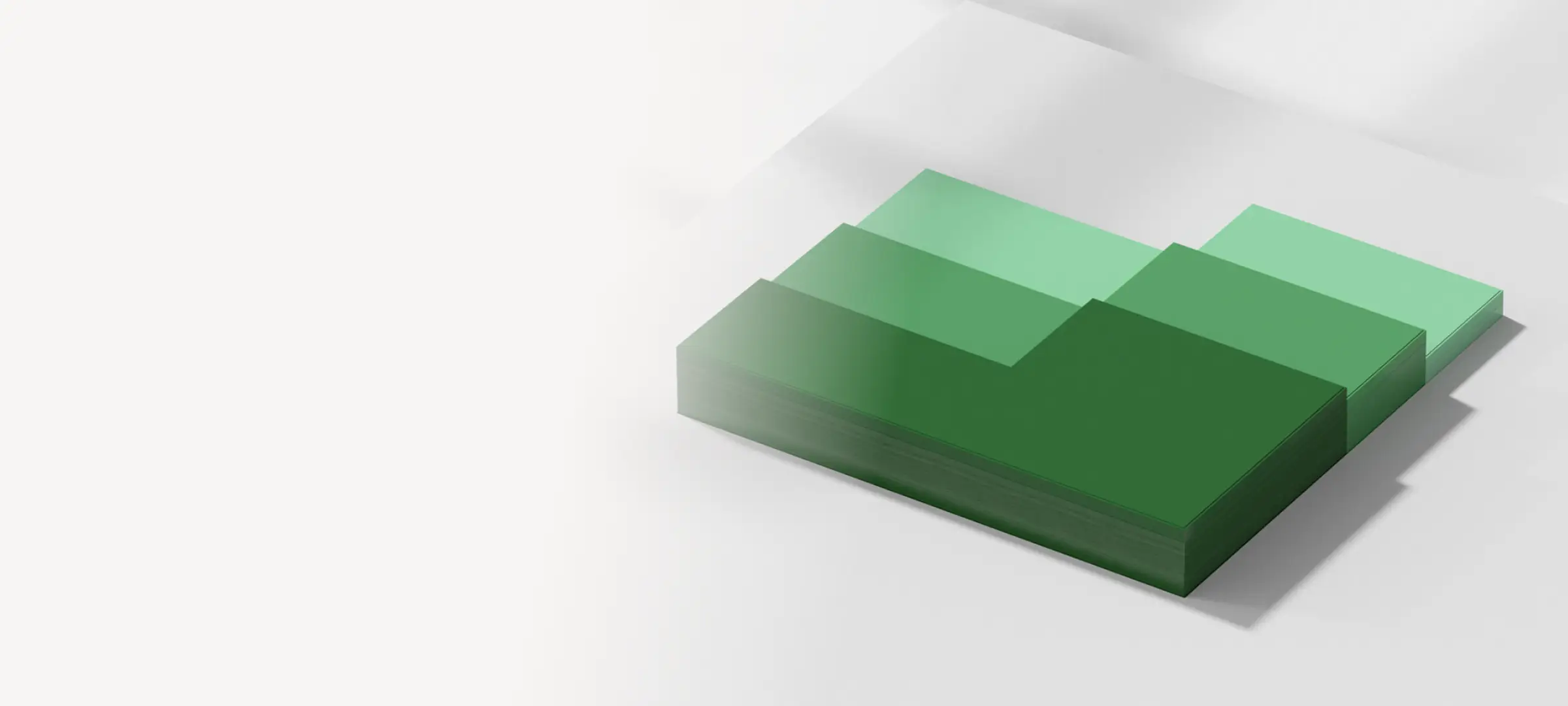 3D green and white bar chart