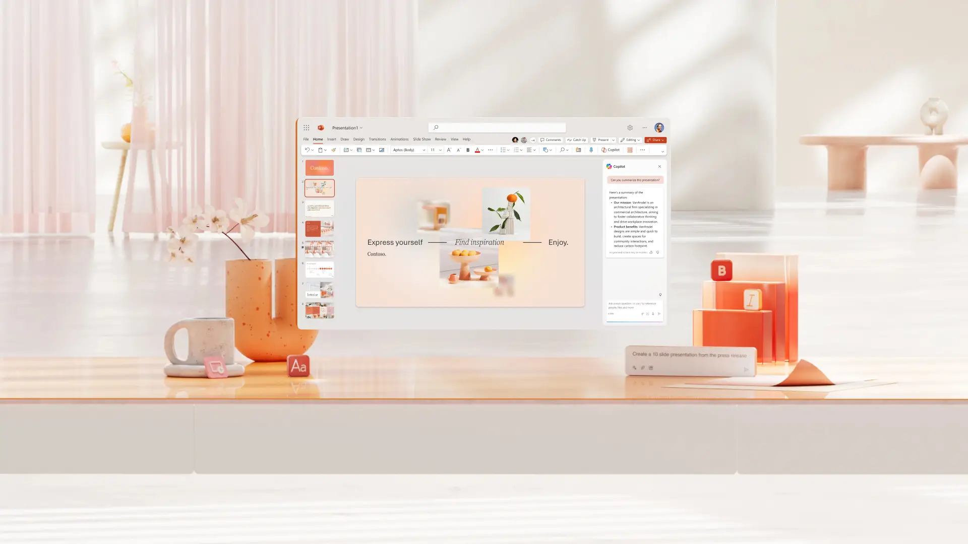 A PowerPoint on a computer.