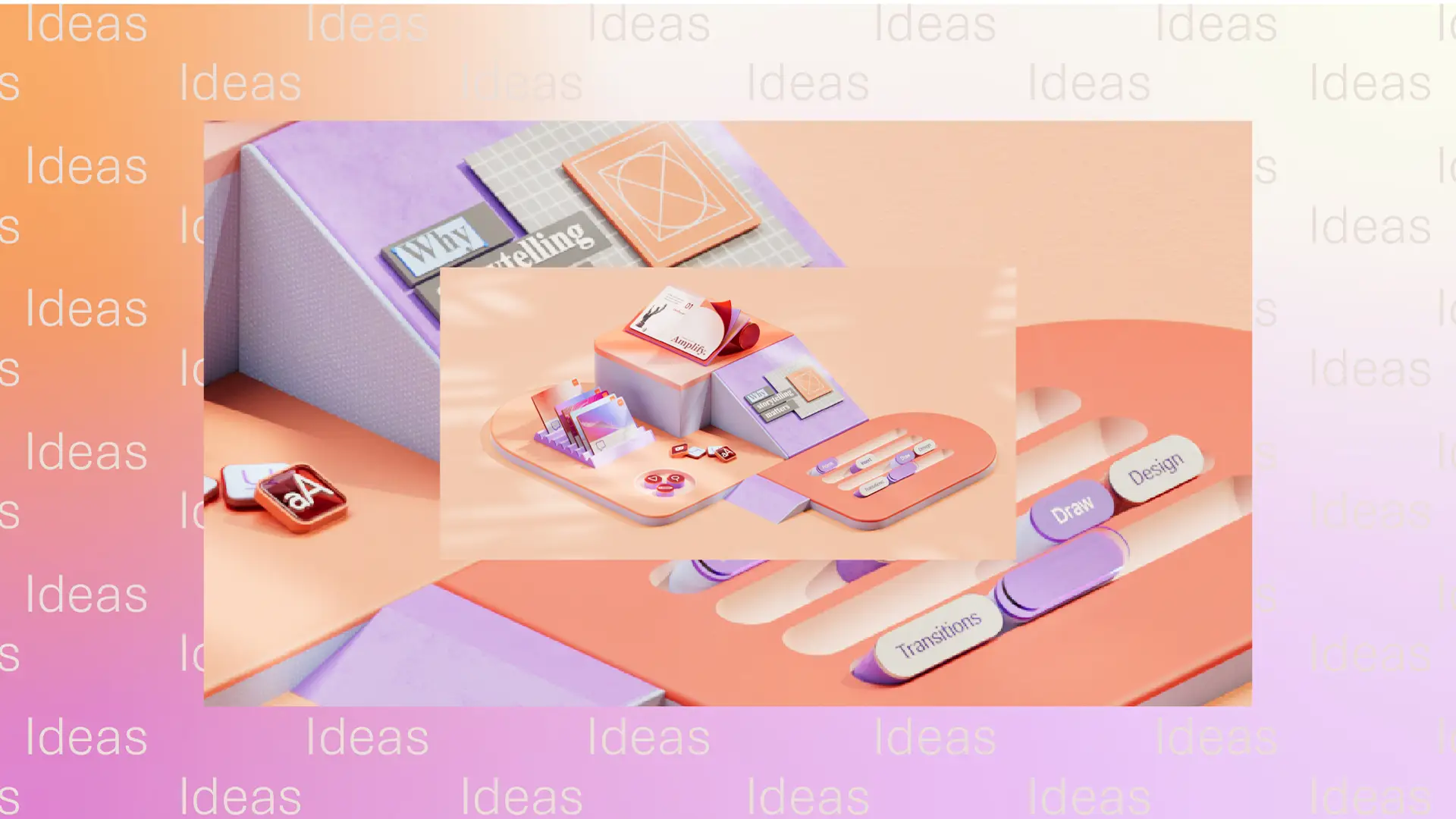 An abstract of the photo slideshow maker in Microsoft PowerPoint.