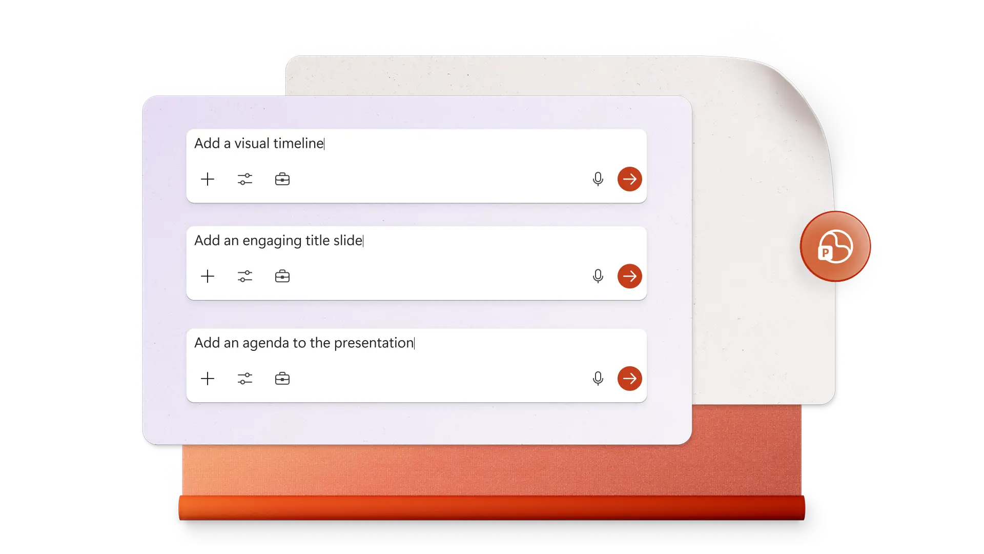 Copilot prompt examples on an orange background