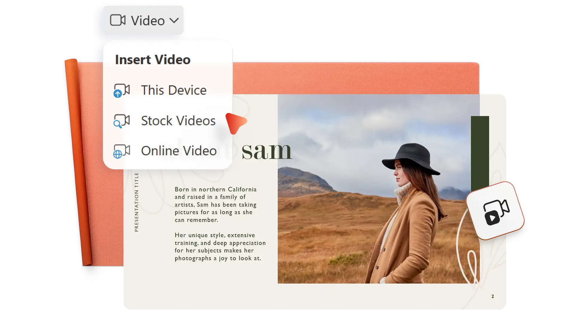 Showcasing portfolio work with media in PowerPoint