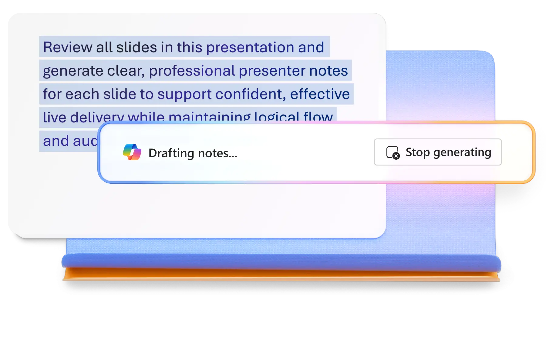 Copilot in PowerPoint can improve keynote slide content with auto-rewrite and generate presenter notes.