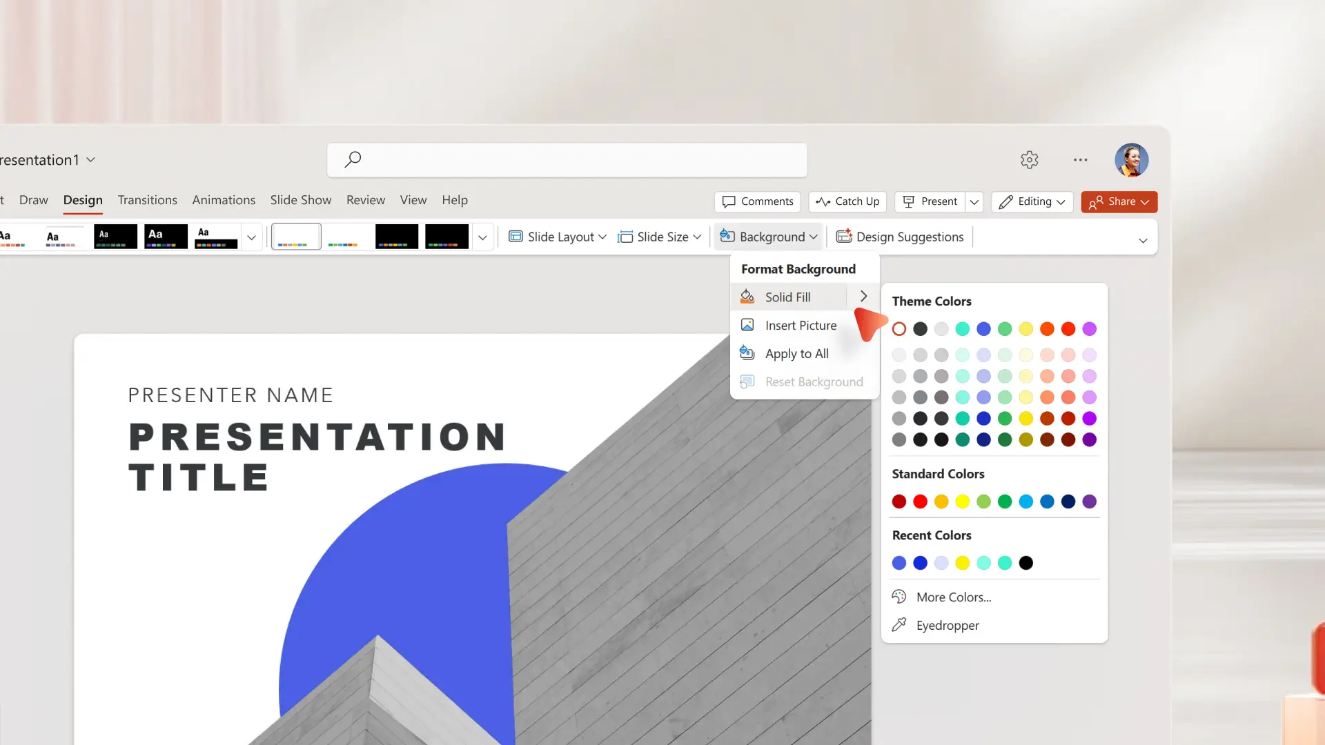 How to add a slide background in PowerPoint 