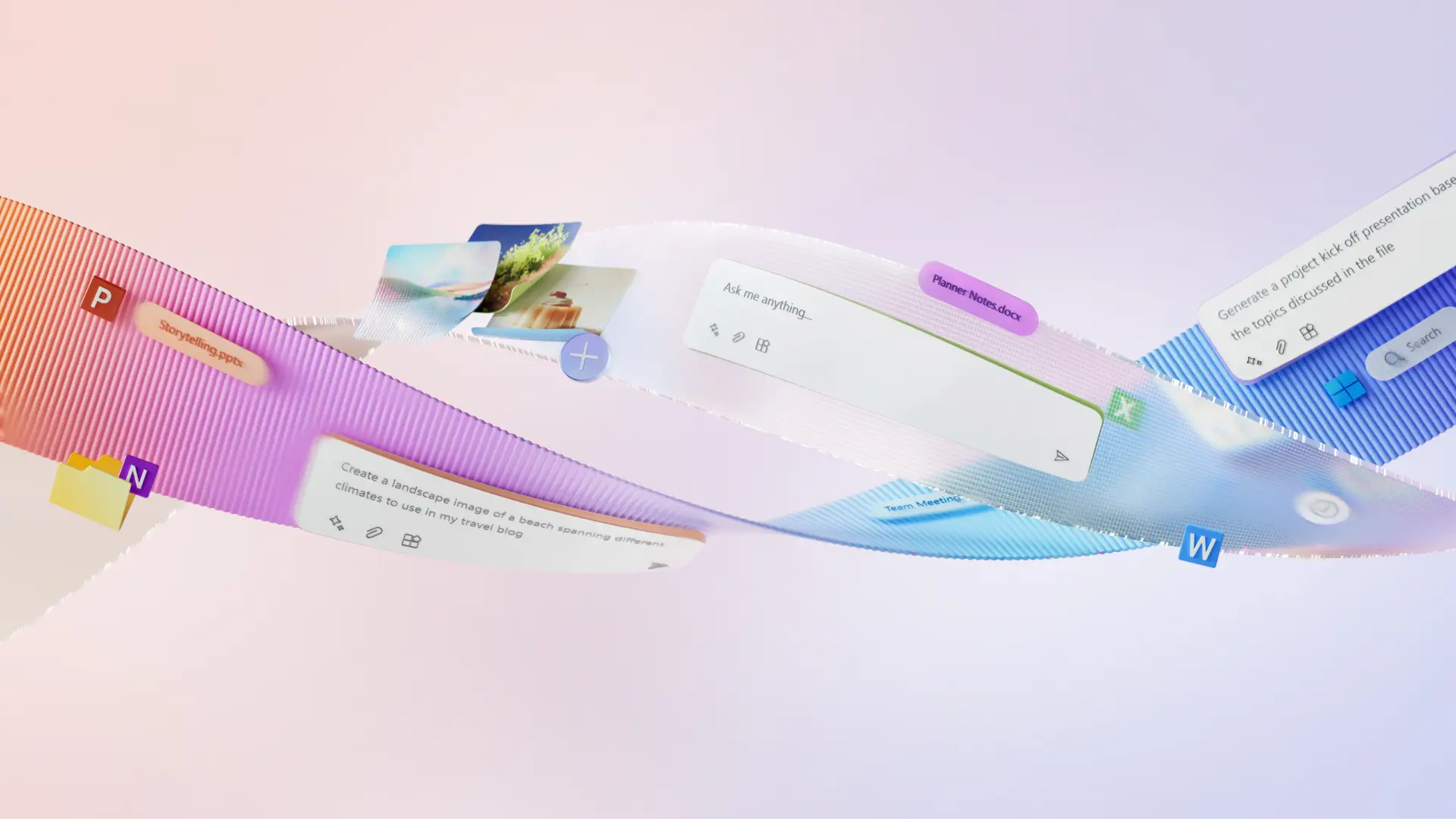 Abstract of the Copilot prompt in Microsoft PowerPoint.