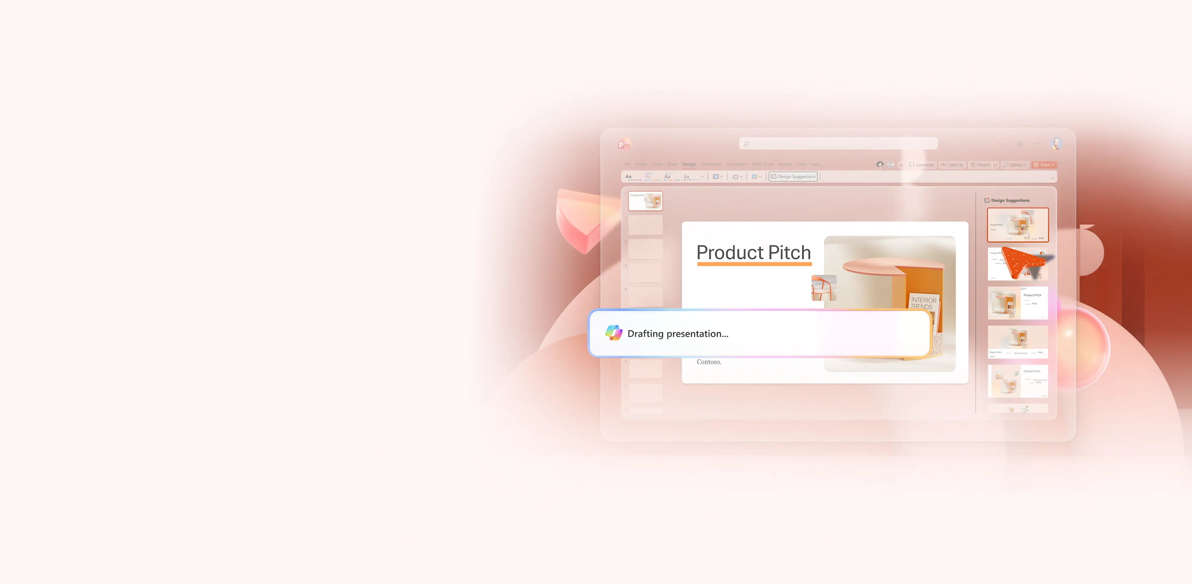 Make AI pitch decks using Copilot in Microsoft PowerPoint.